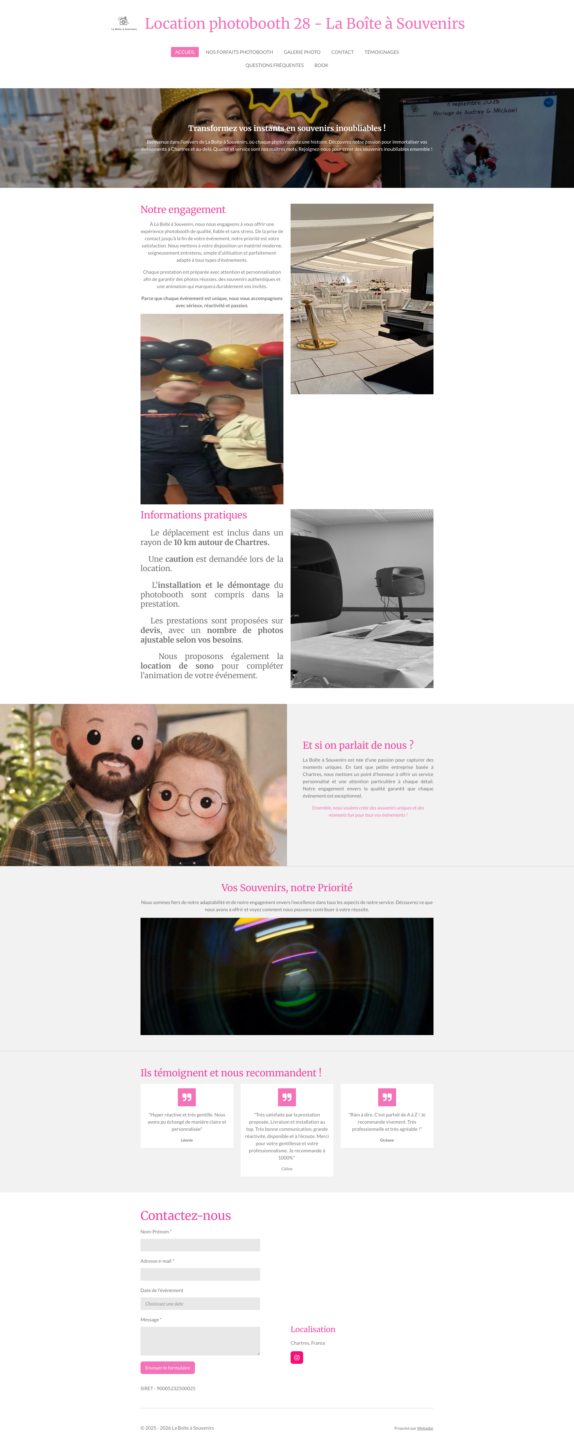 Aperçu du site