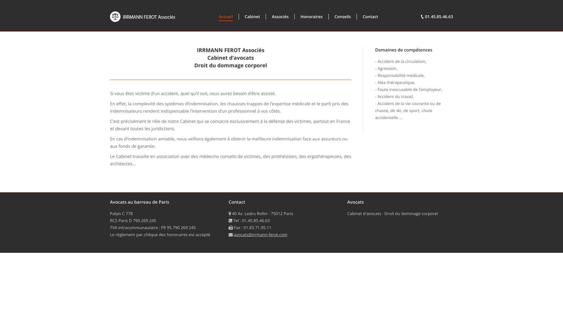 Aperçu du site
