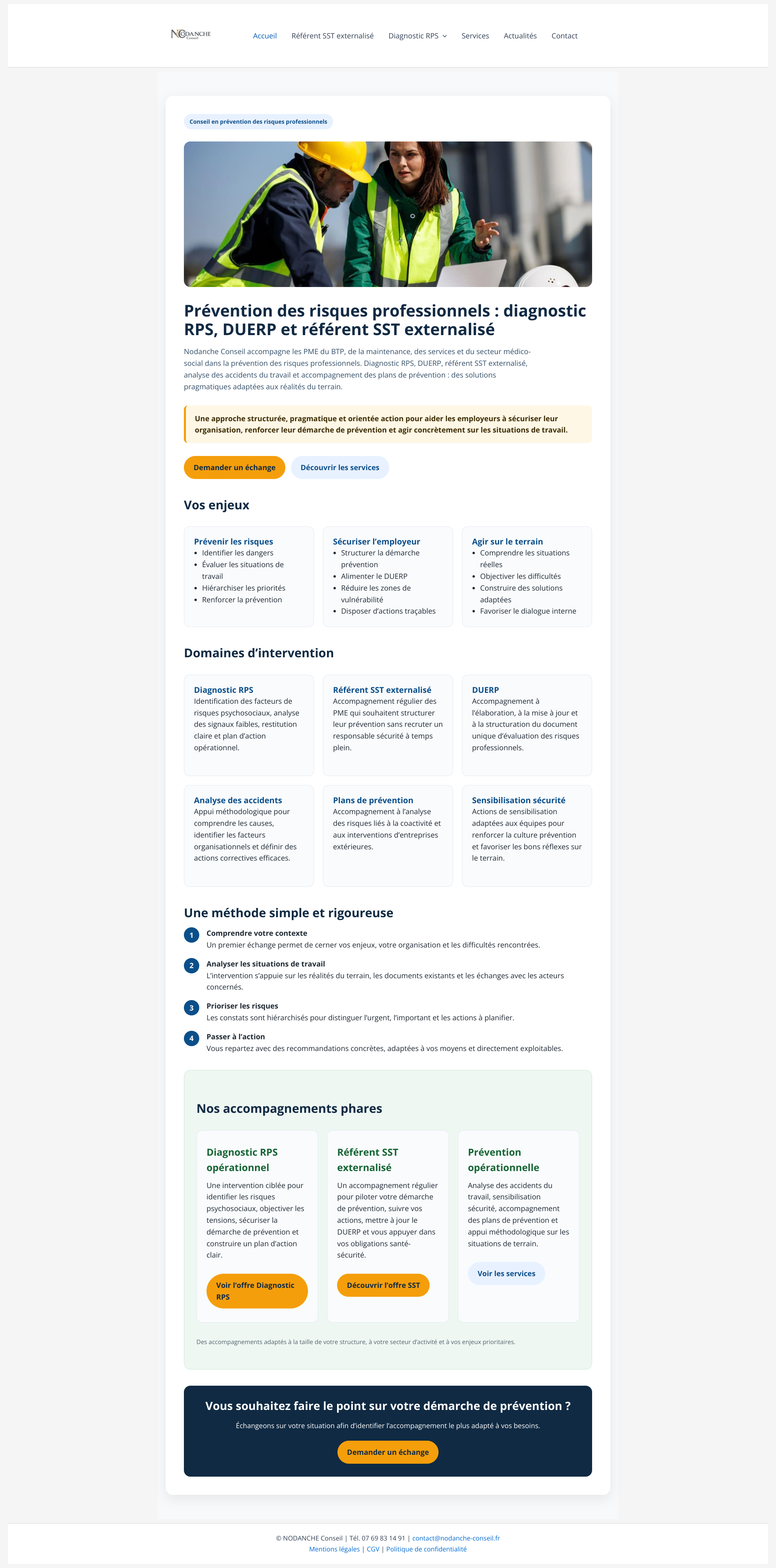 Aperçu du site