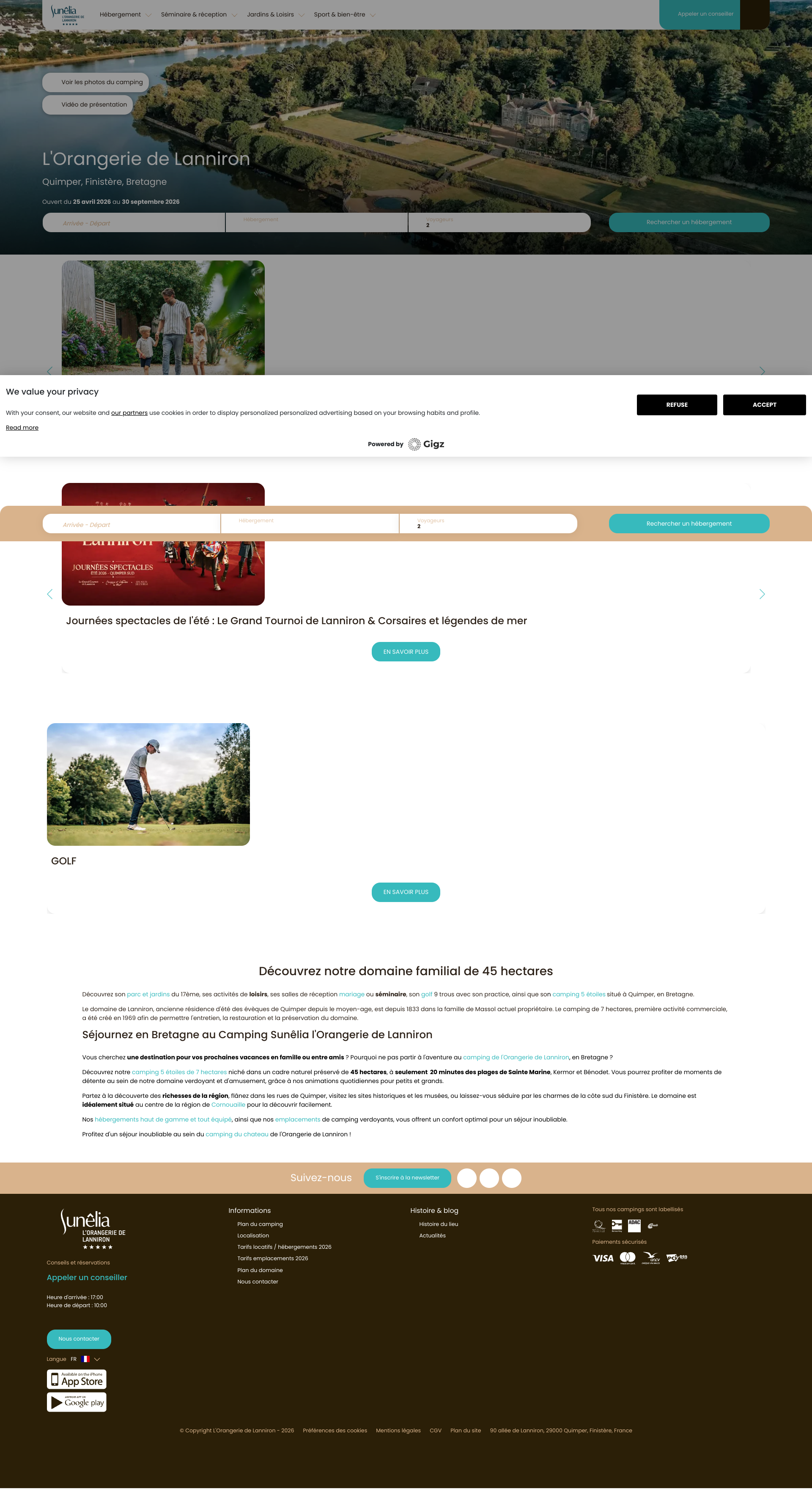 Aperçu du site