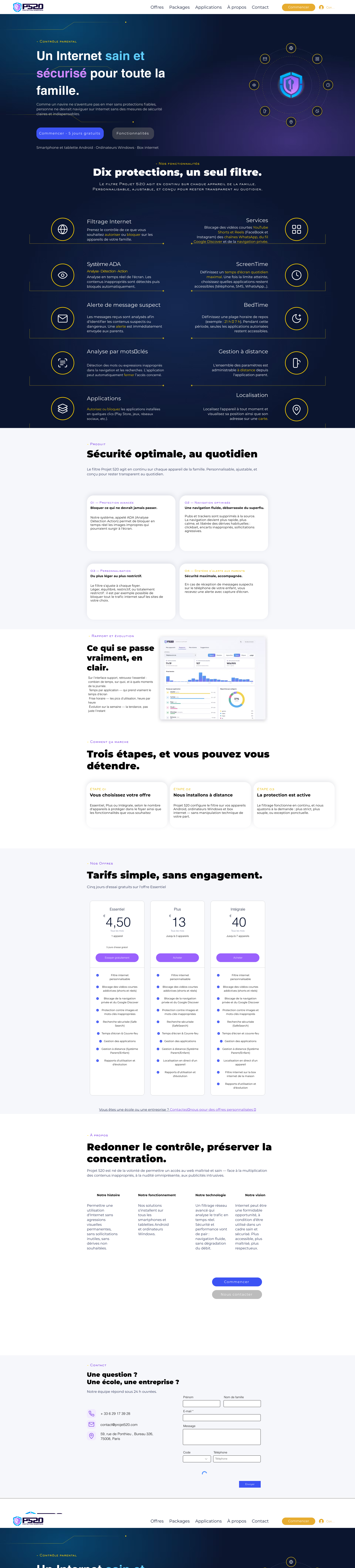Aperçu du site