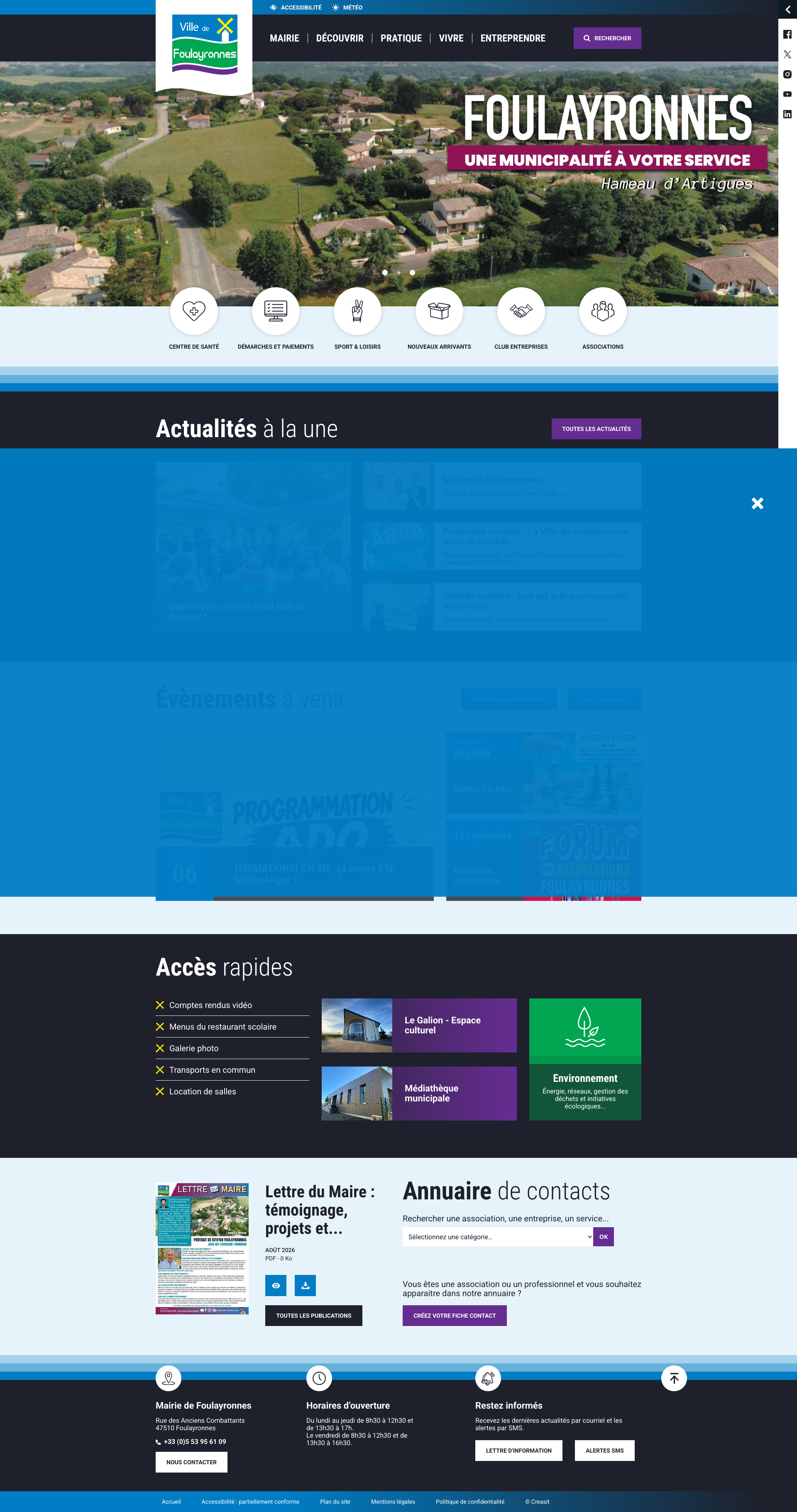 Aperçu du site