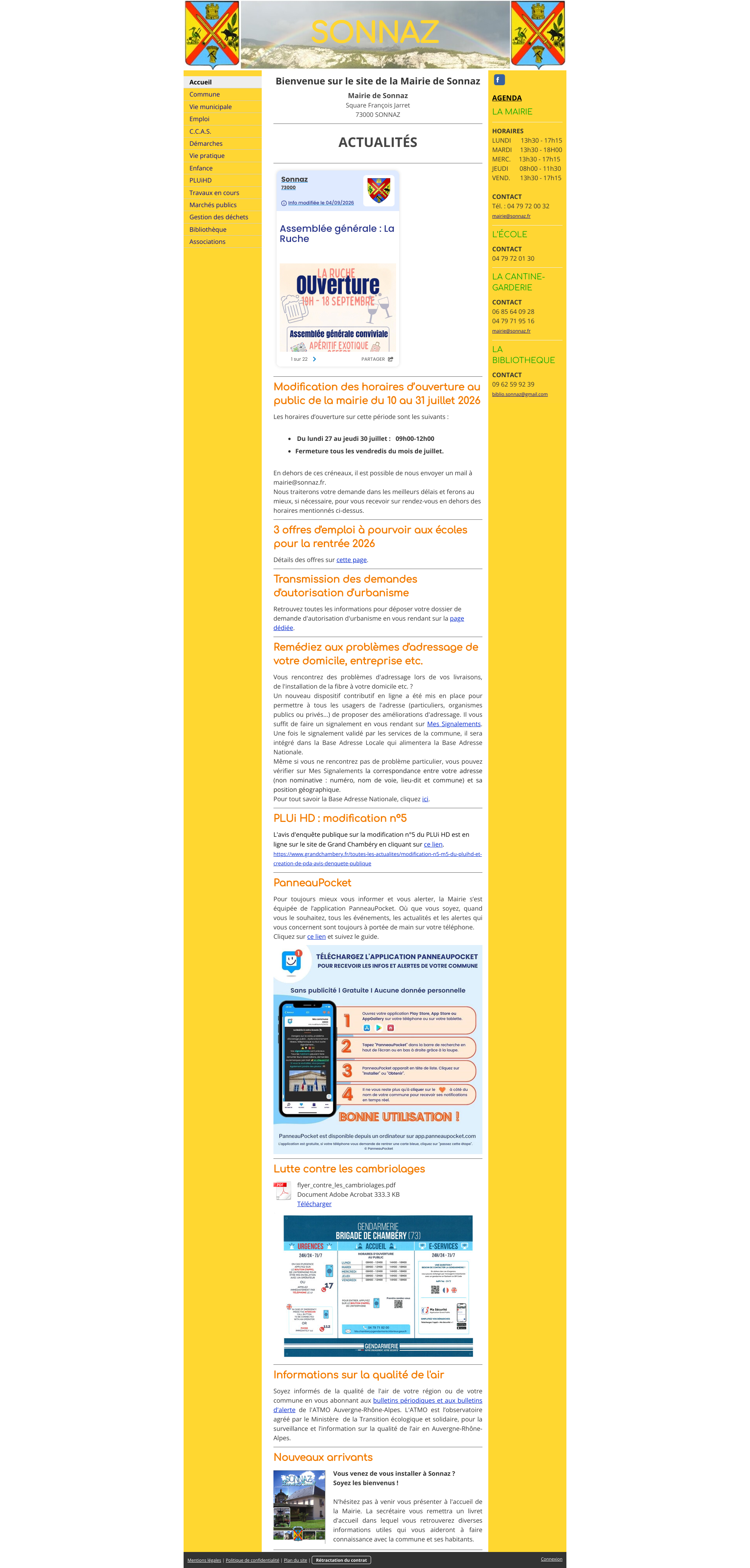 Aperçu du site
