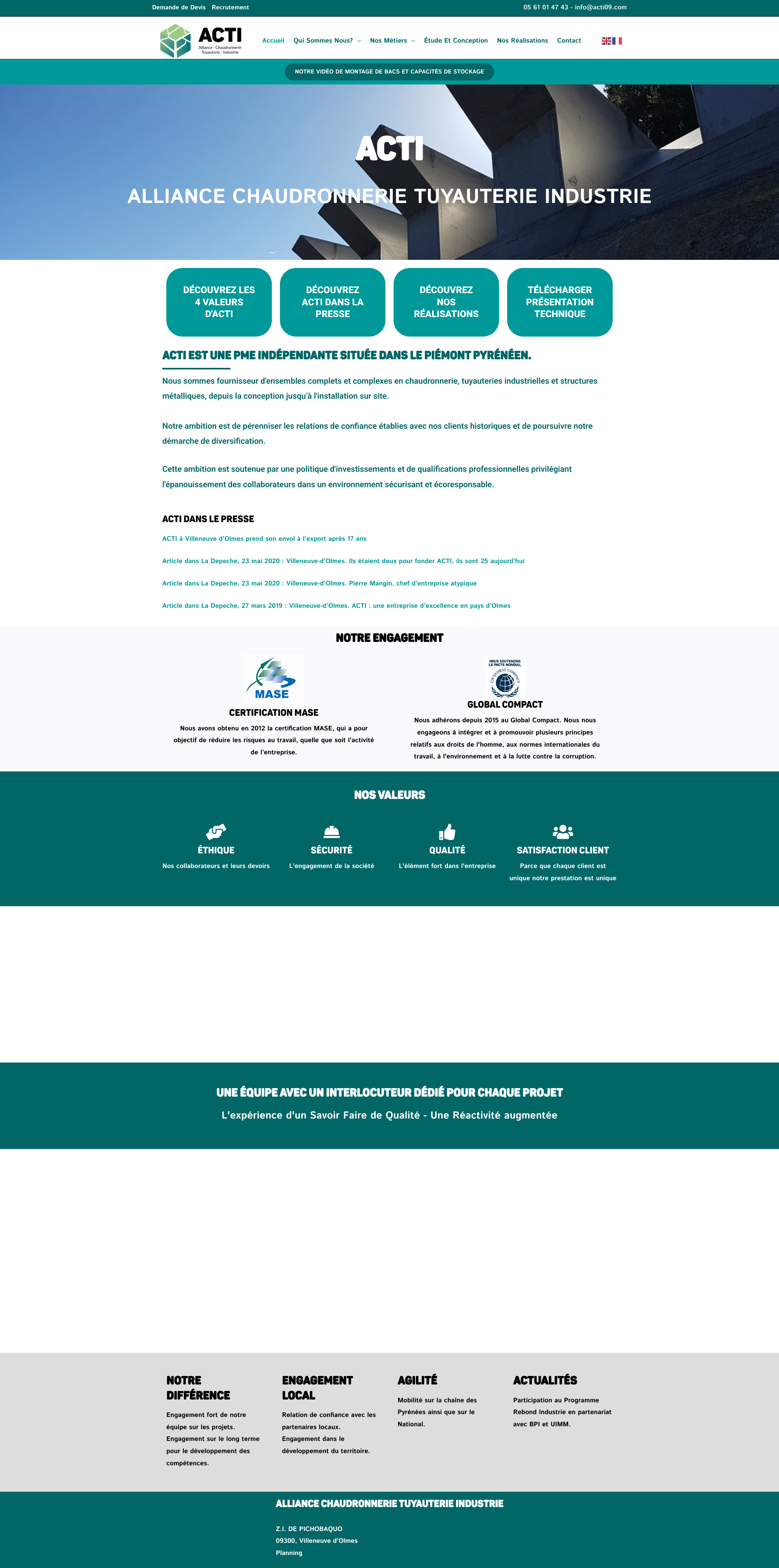 Aperçu du site