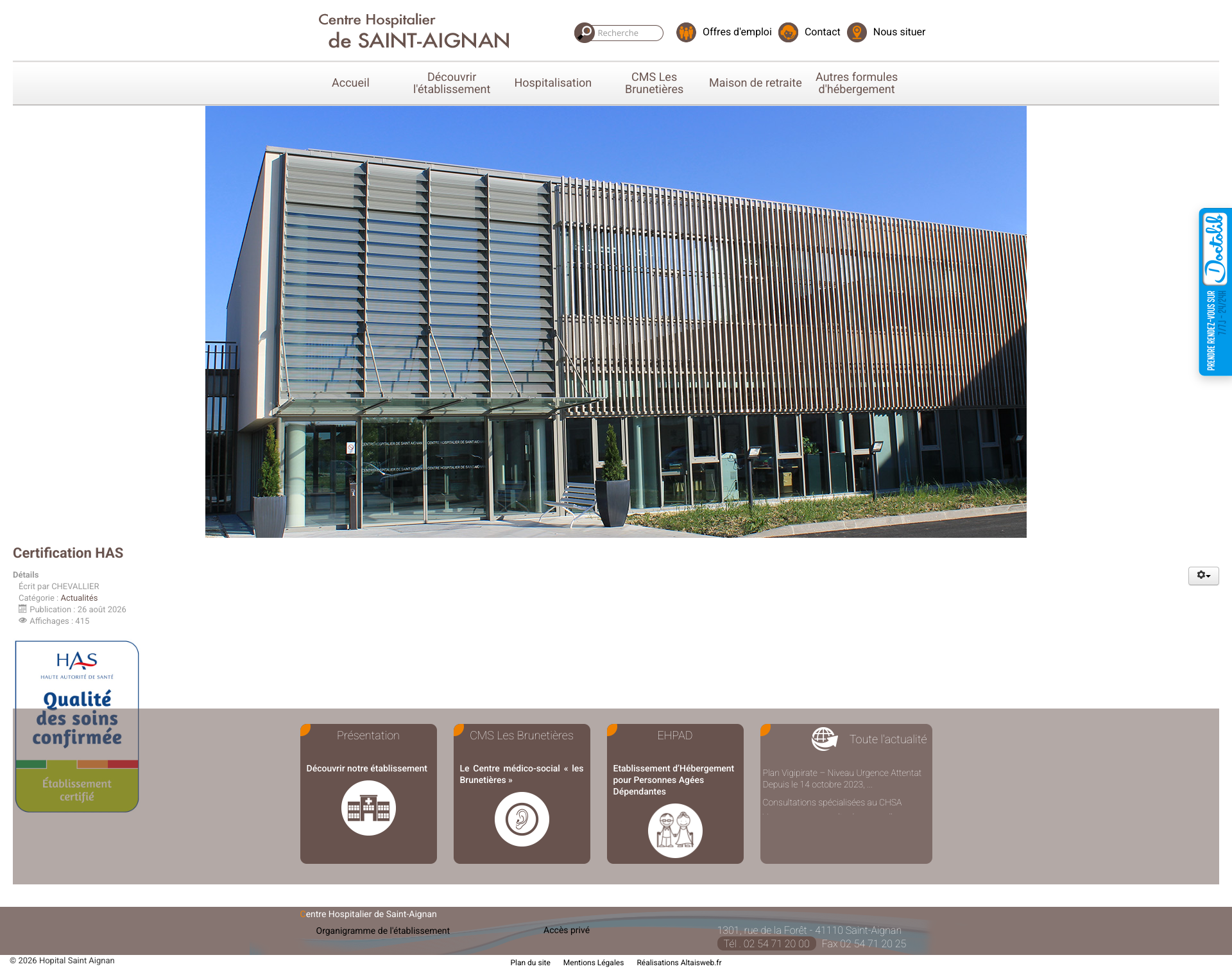 Aperçu du site