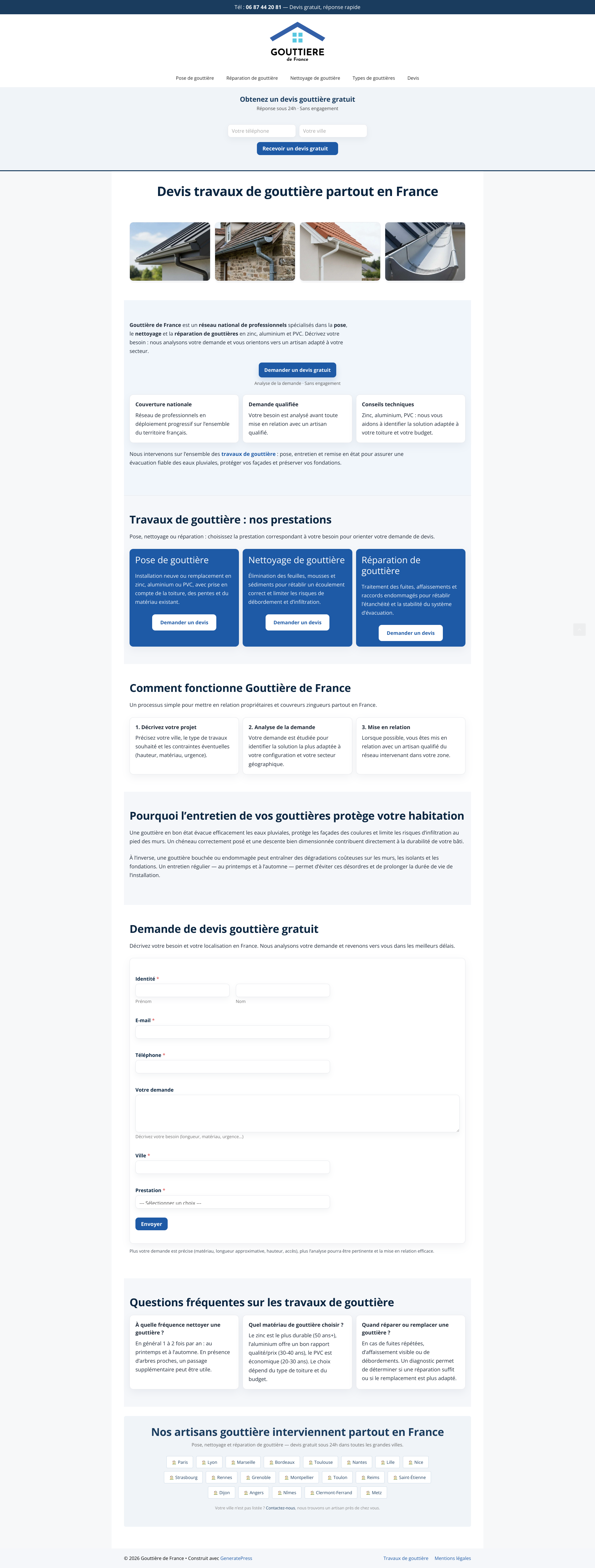 Aperçu du site