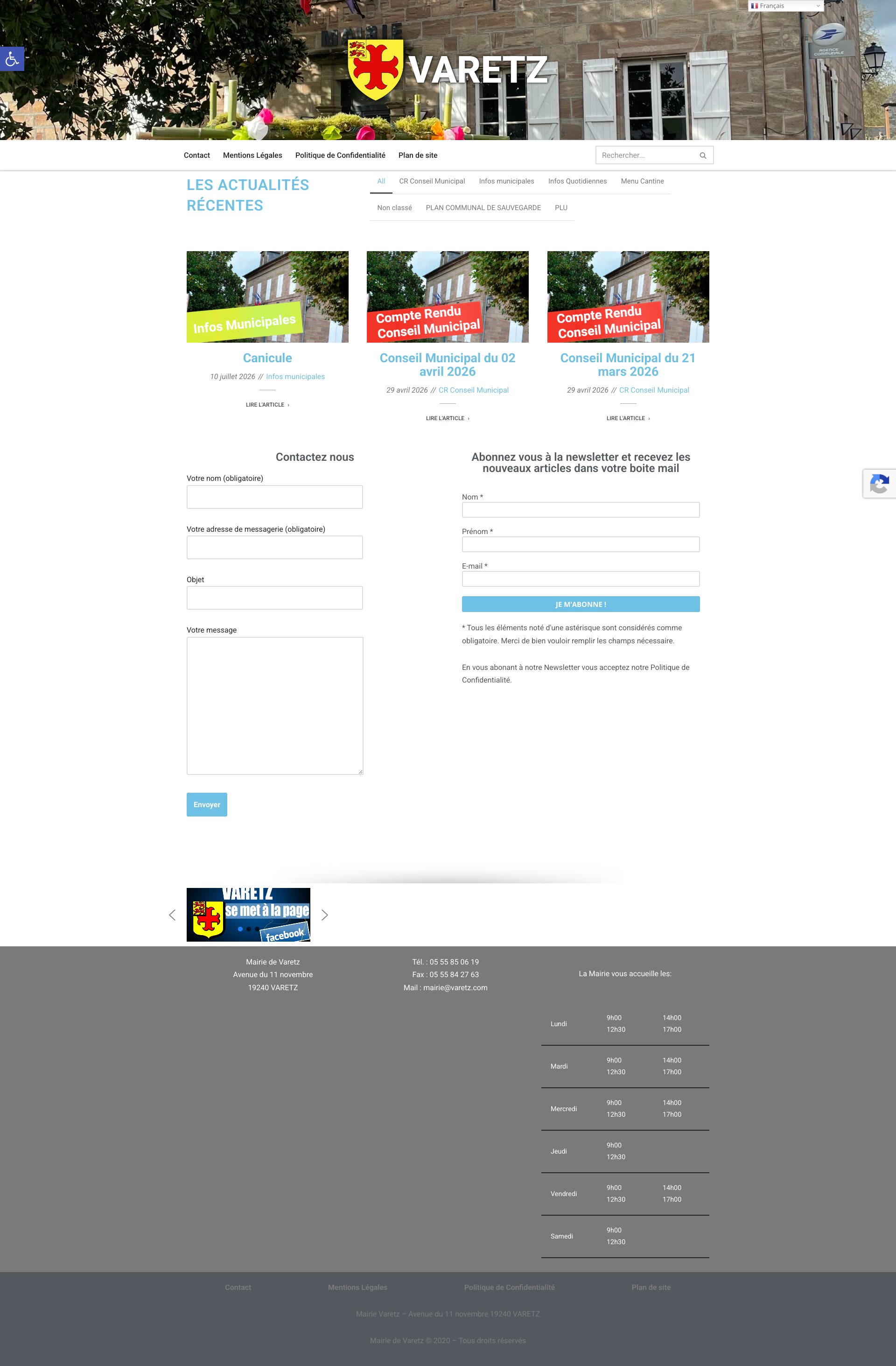 Aperçu du site