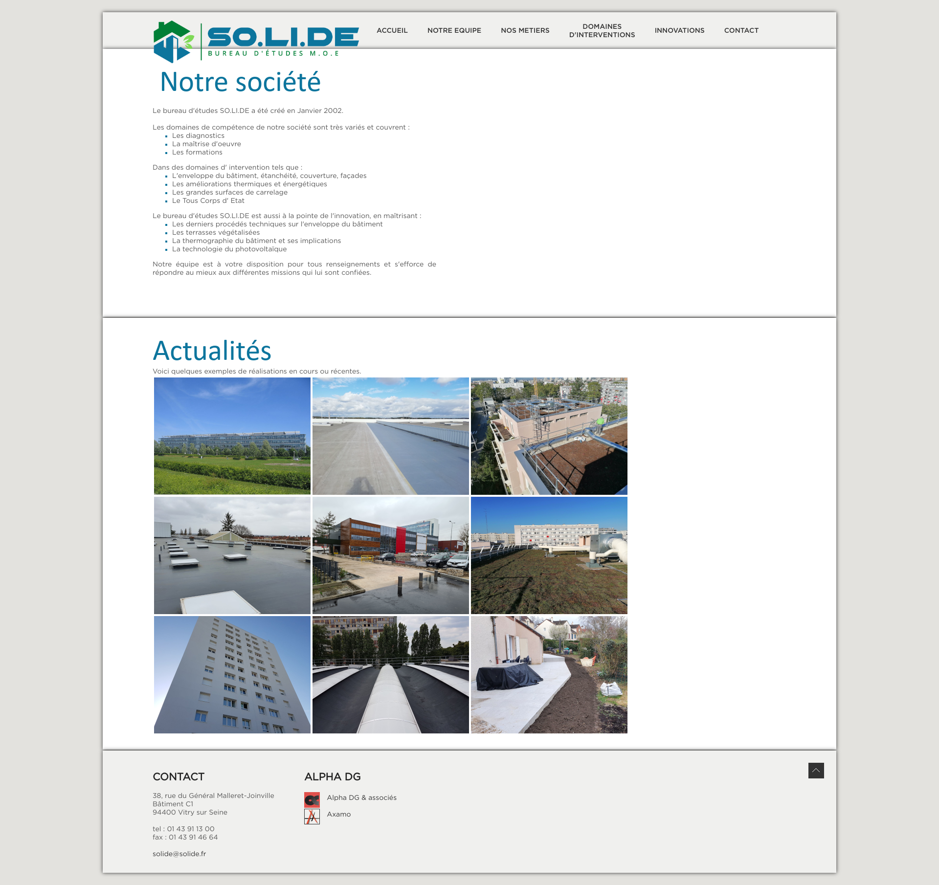 Aperçu du site