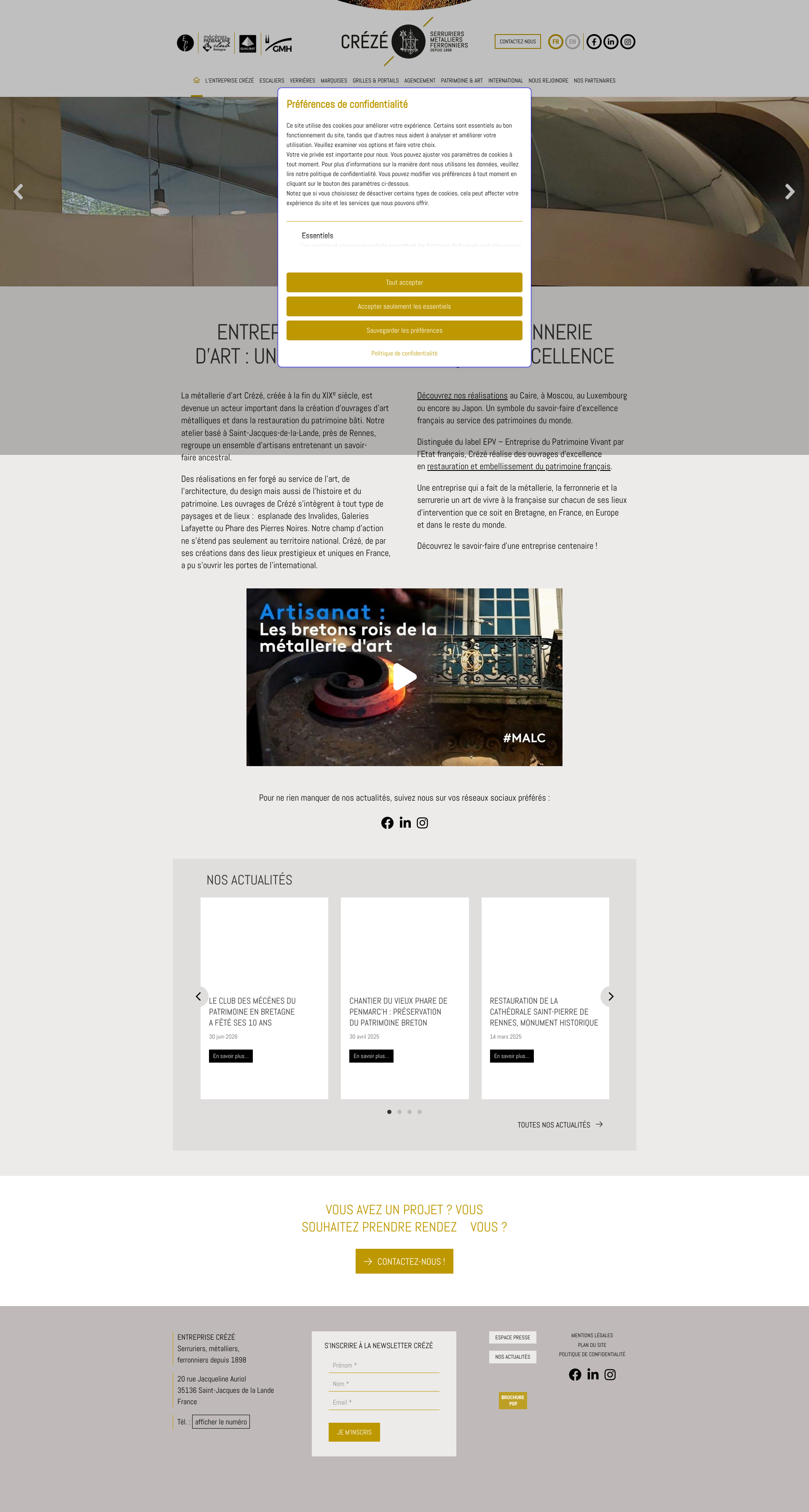 Aperçu du site
