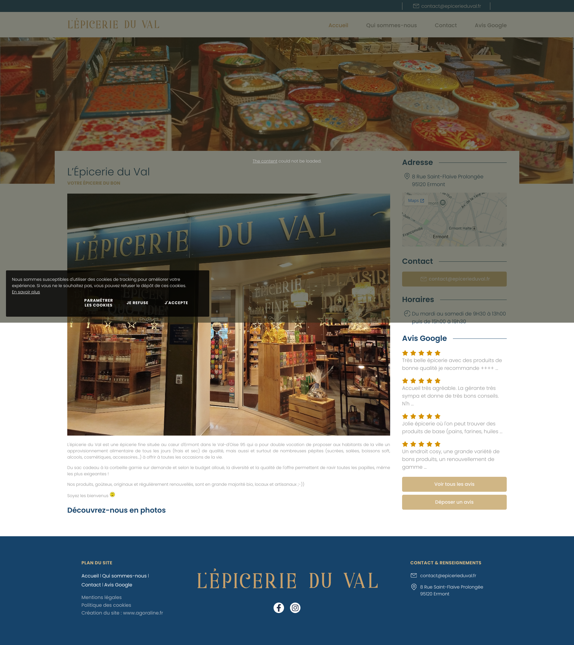Aperçu du site