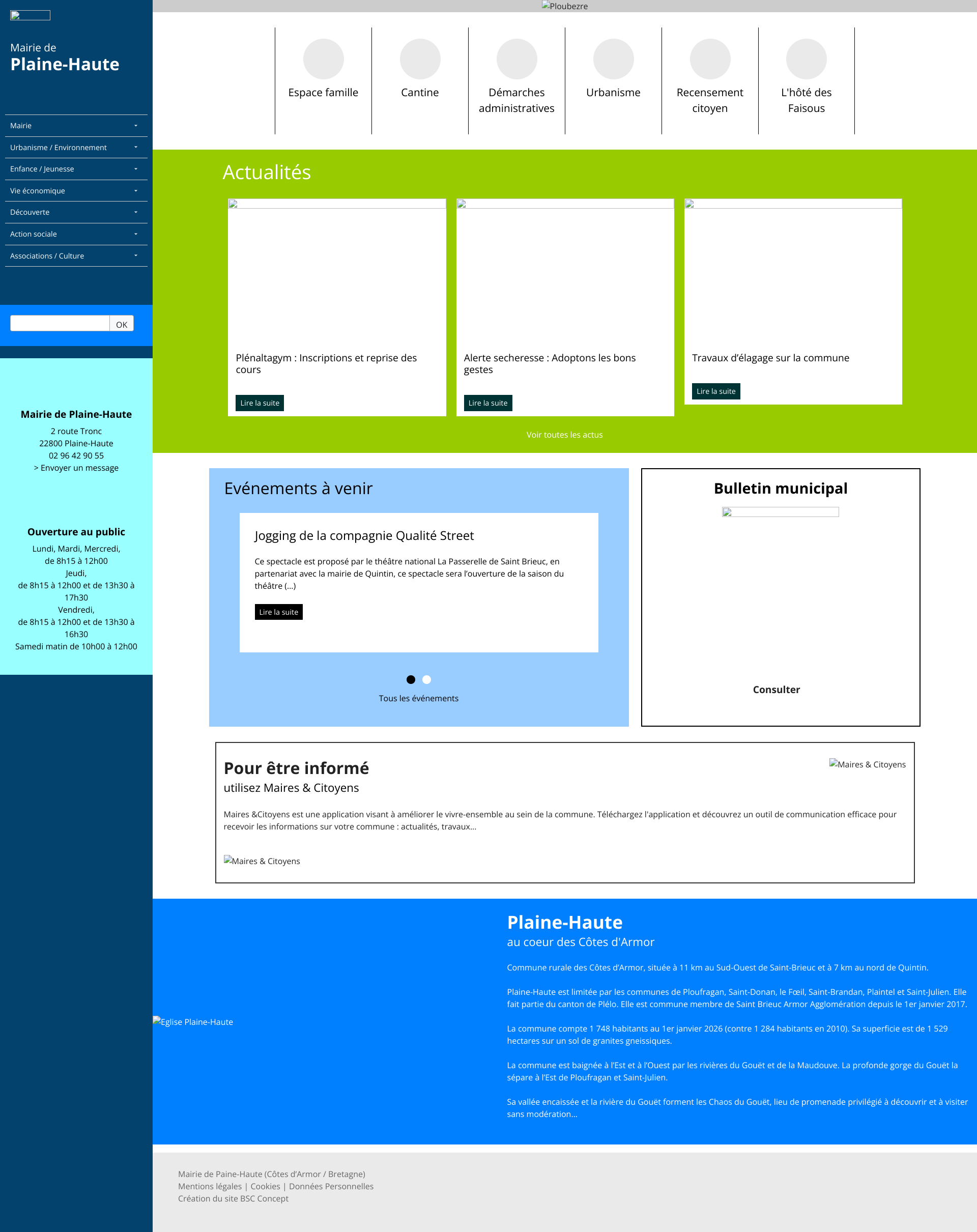 Aperçu du site