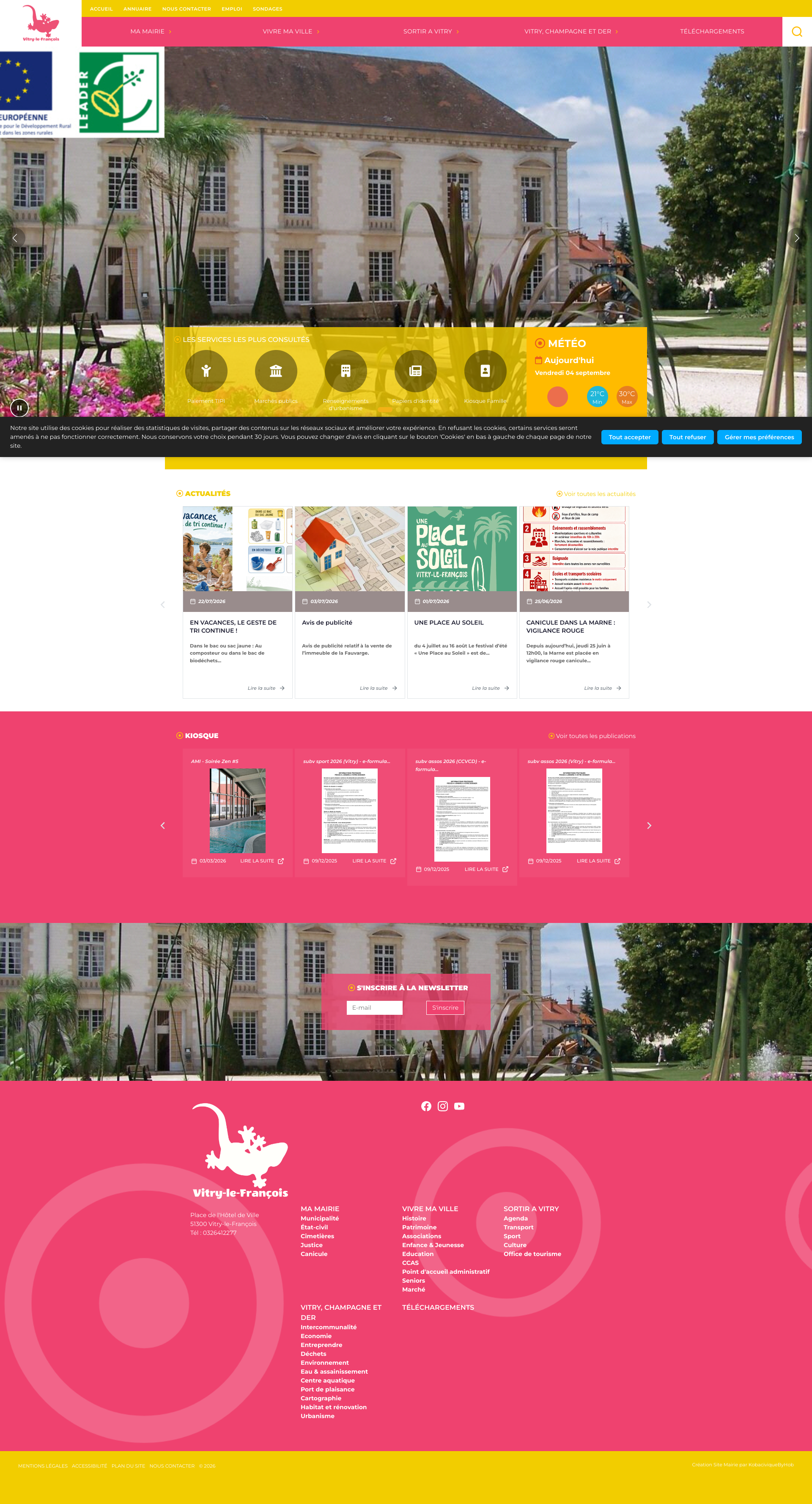 Aperçu du site