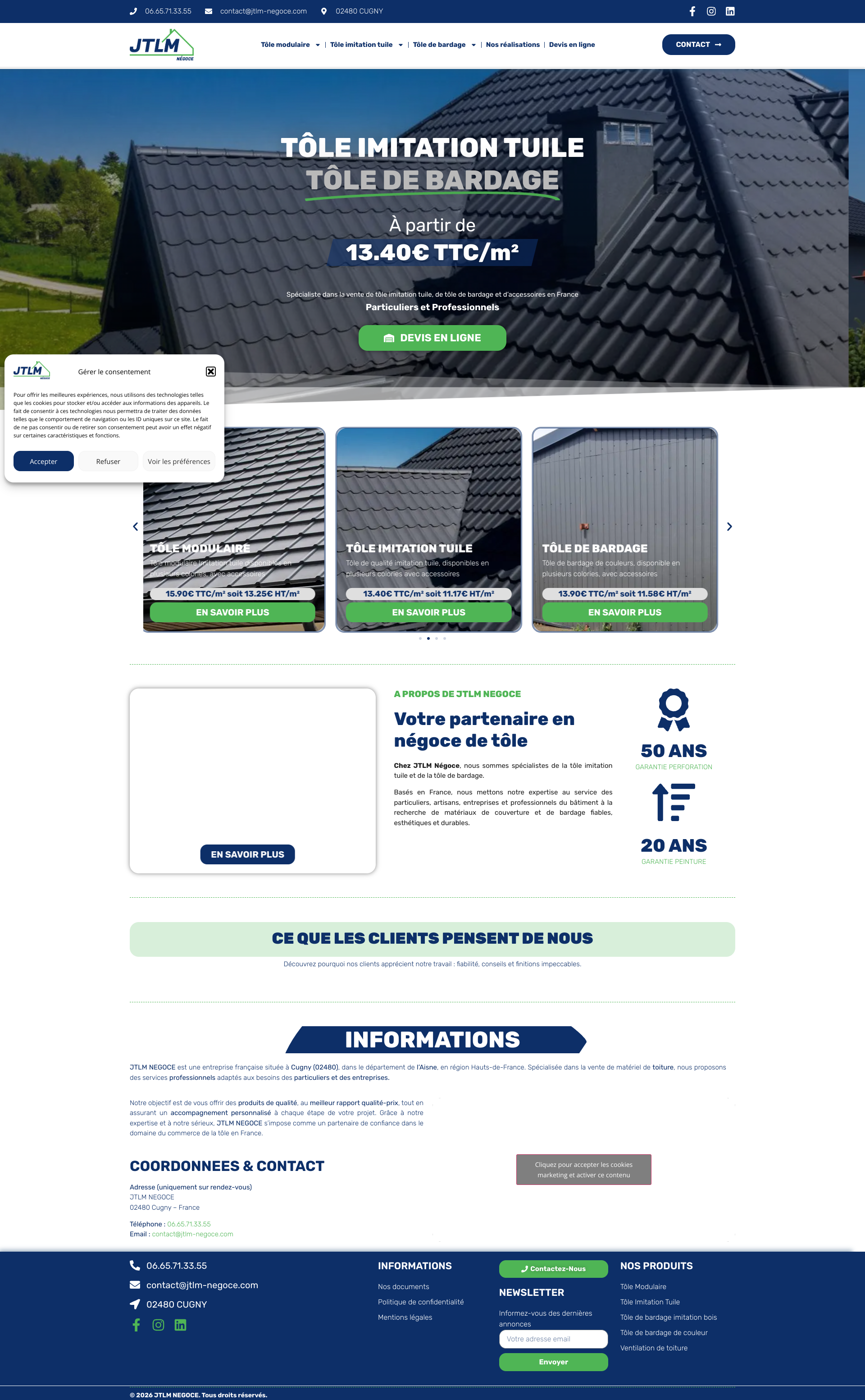 Aperçu du site