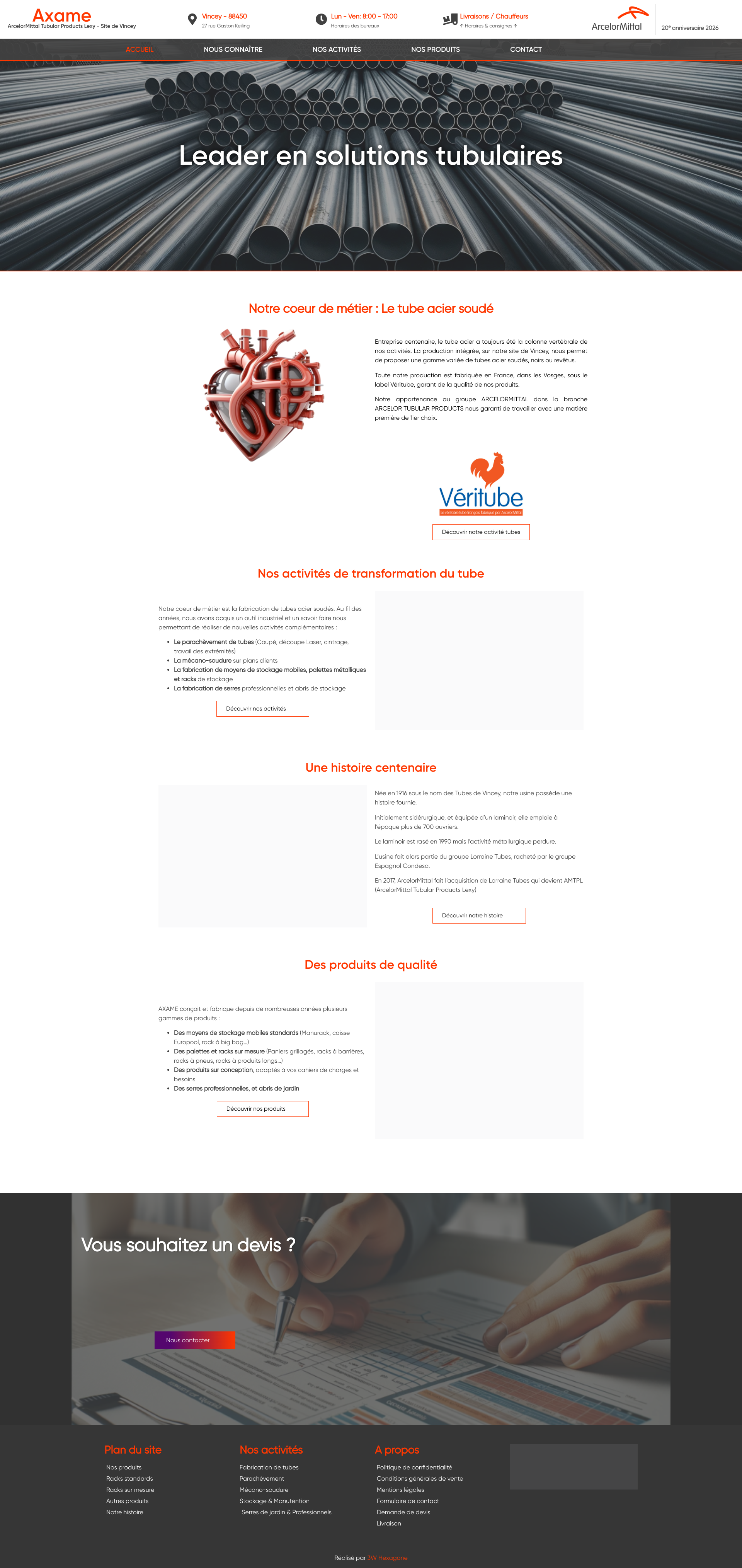 Aperçu du site