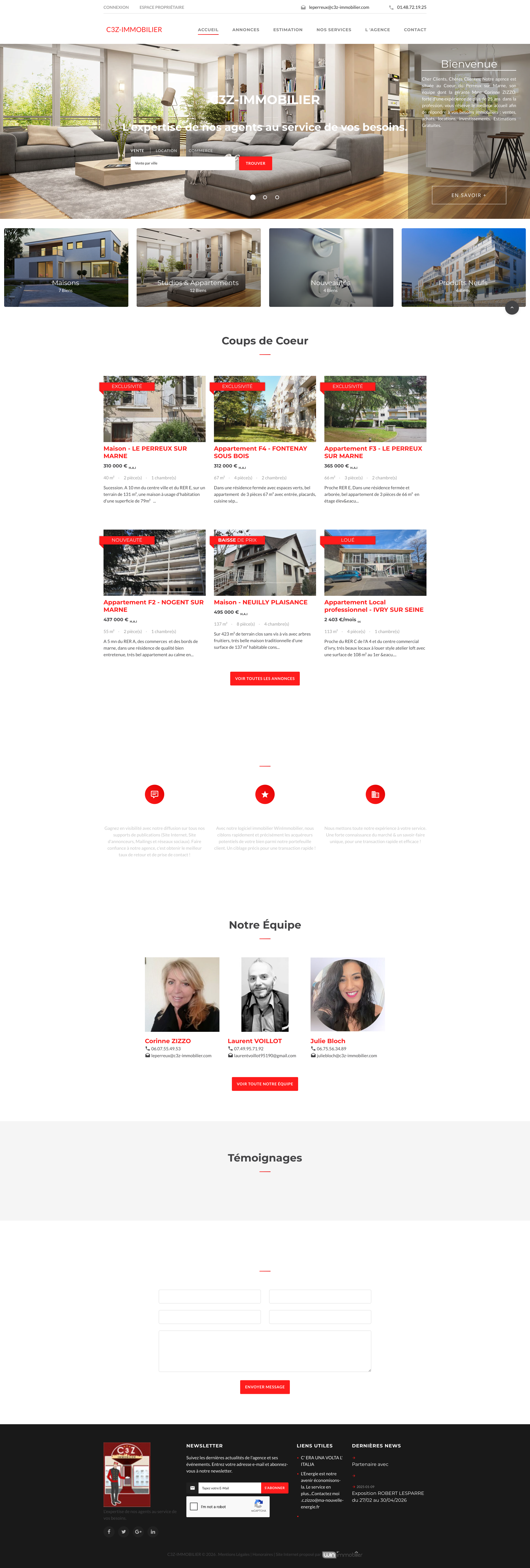 Aperçu du site