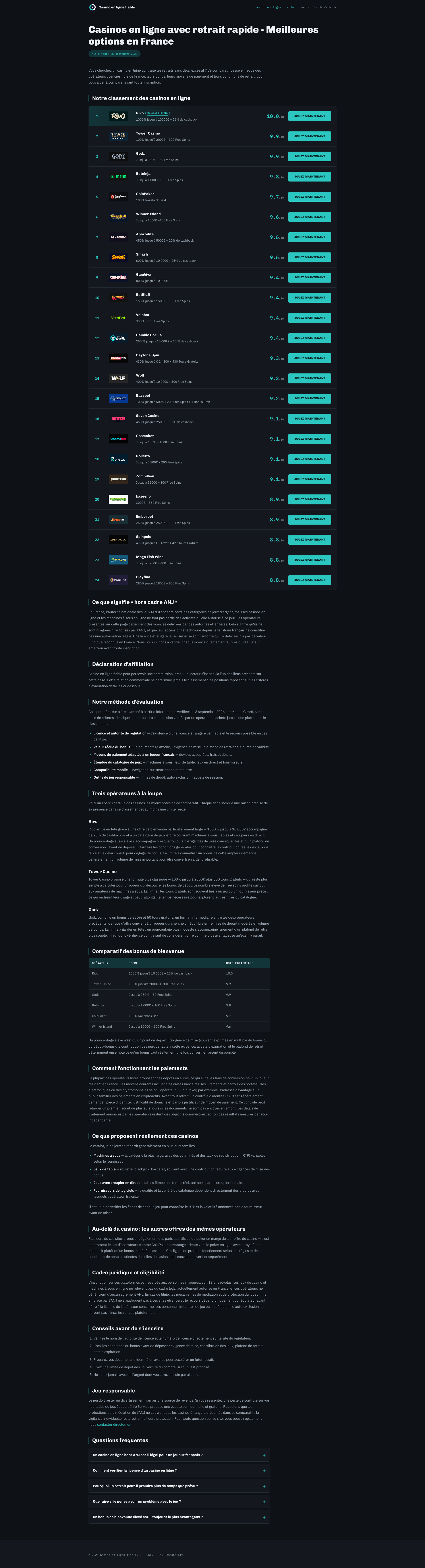 Aperçu du site