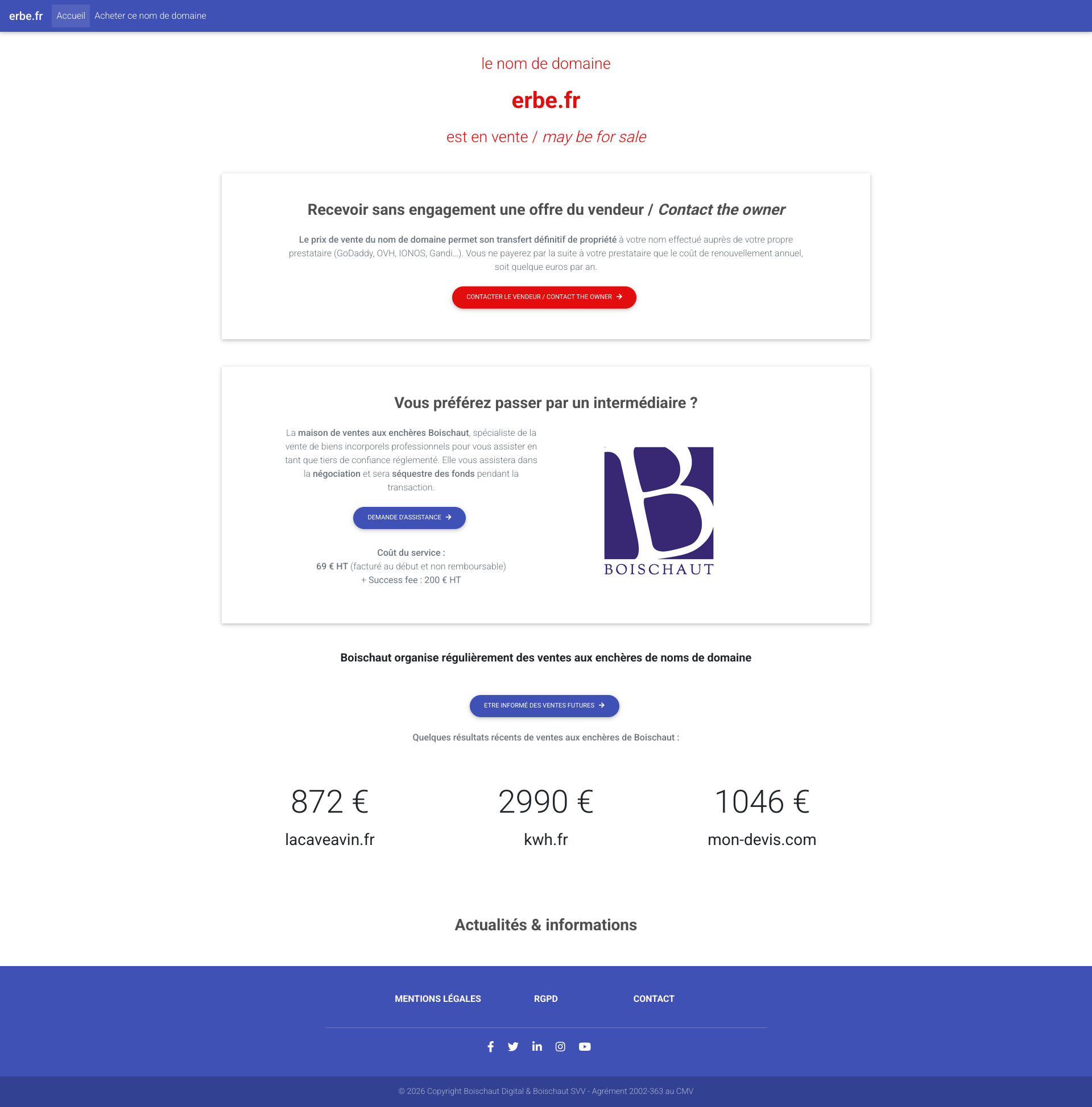 Aperçu du site