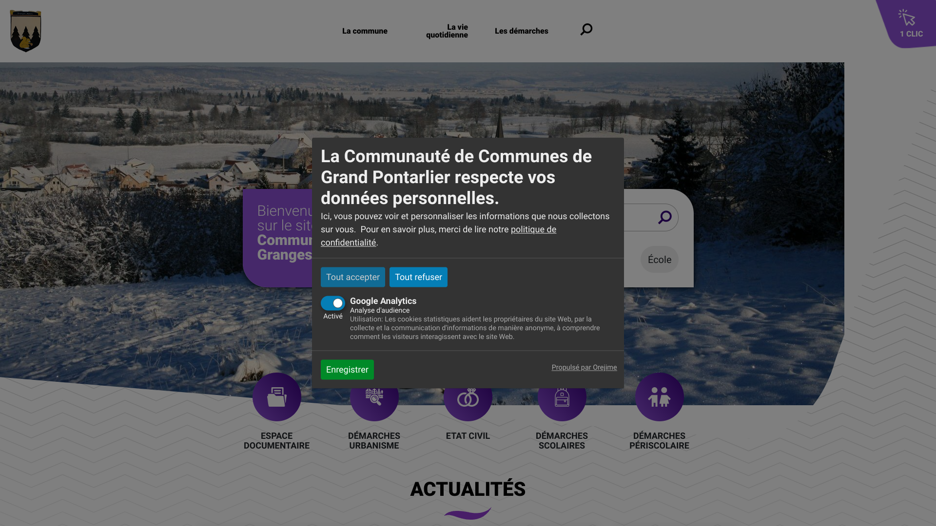 Aperçu du site