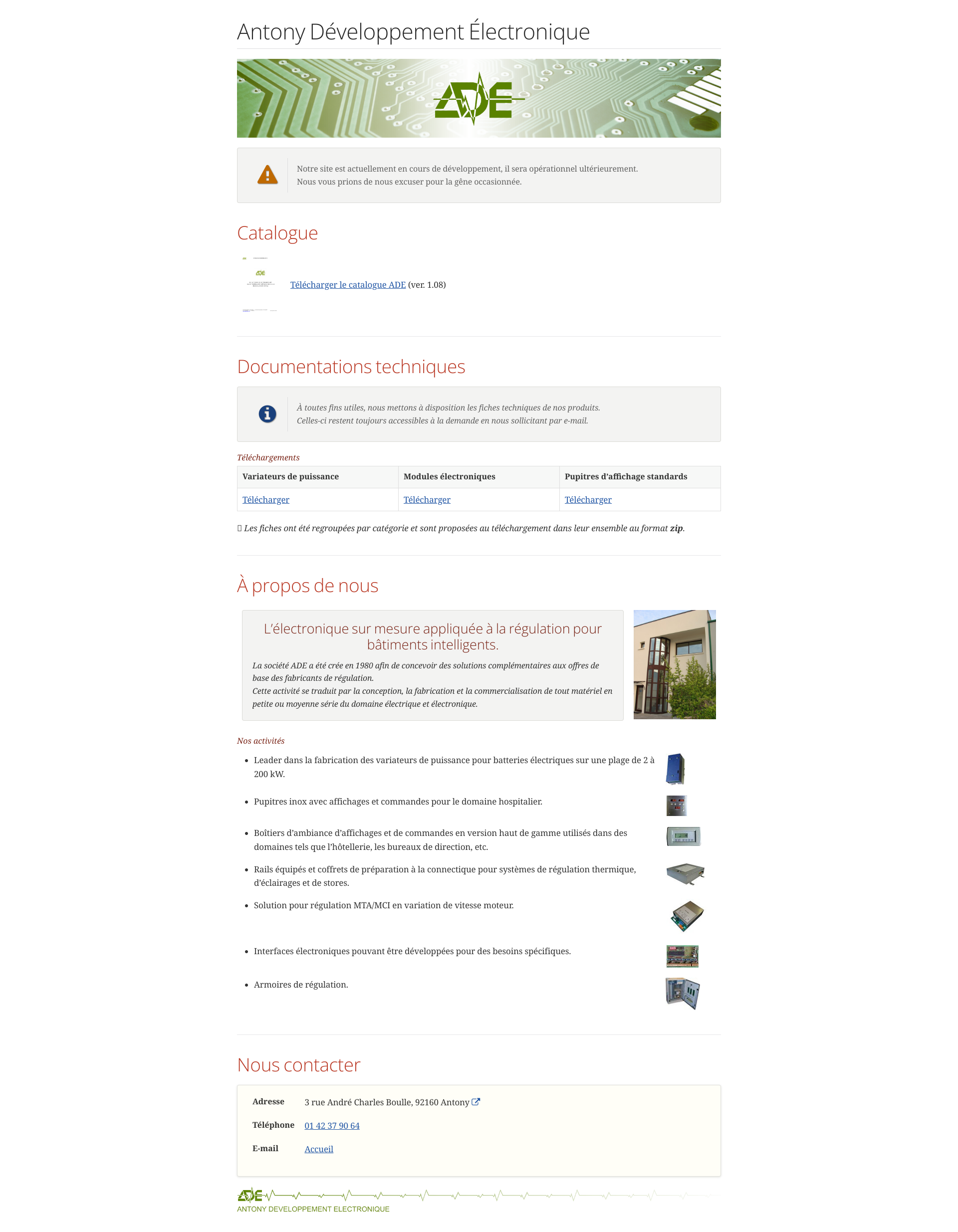 Aperçu du site
