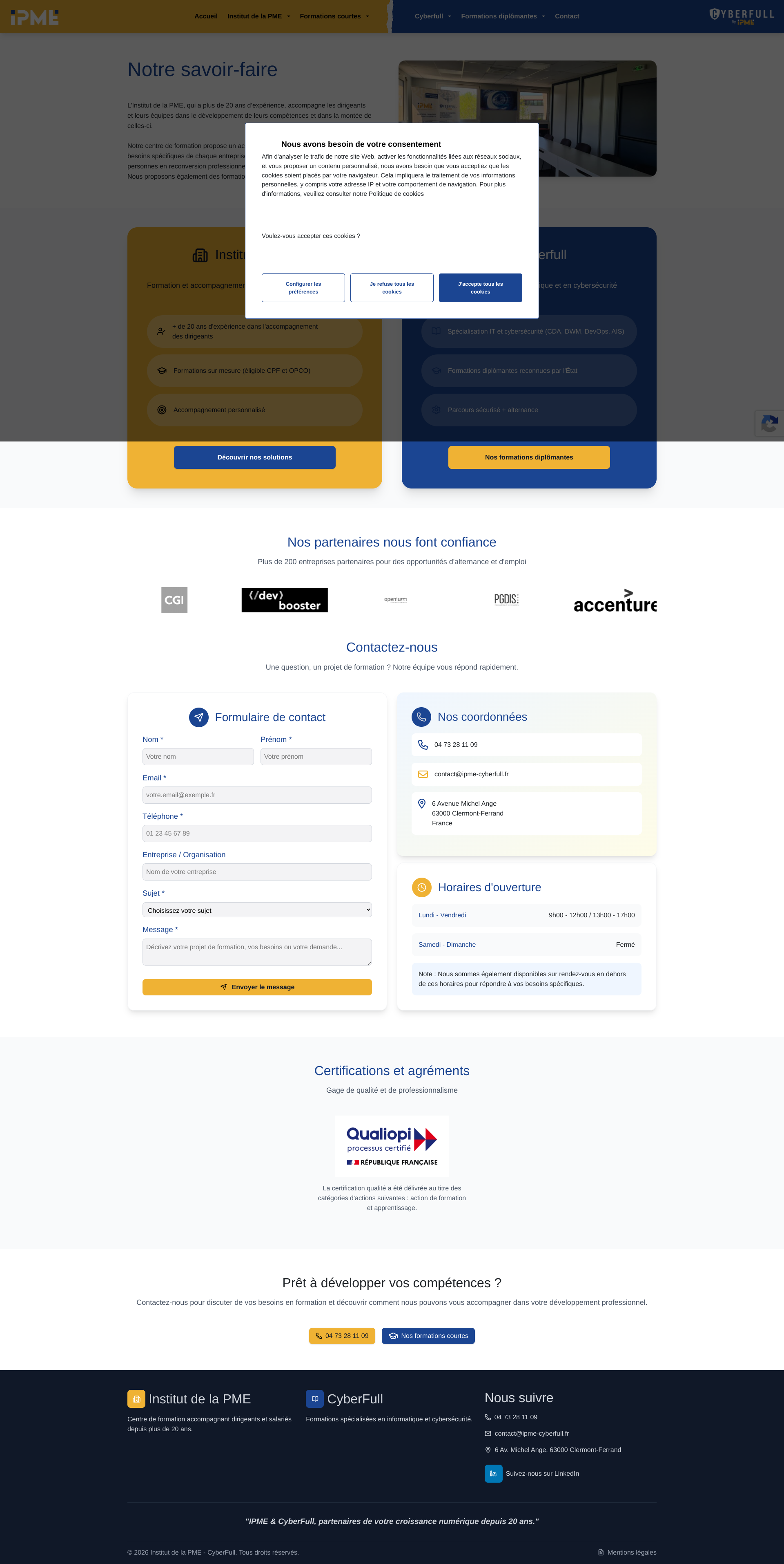 Aperçu du site