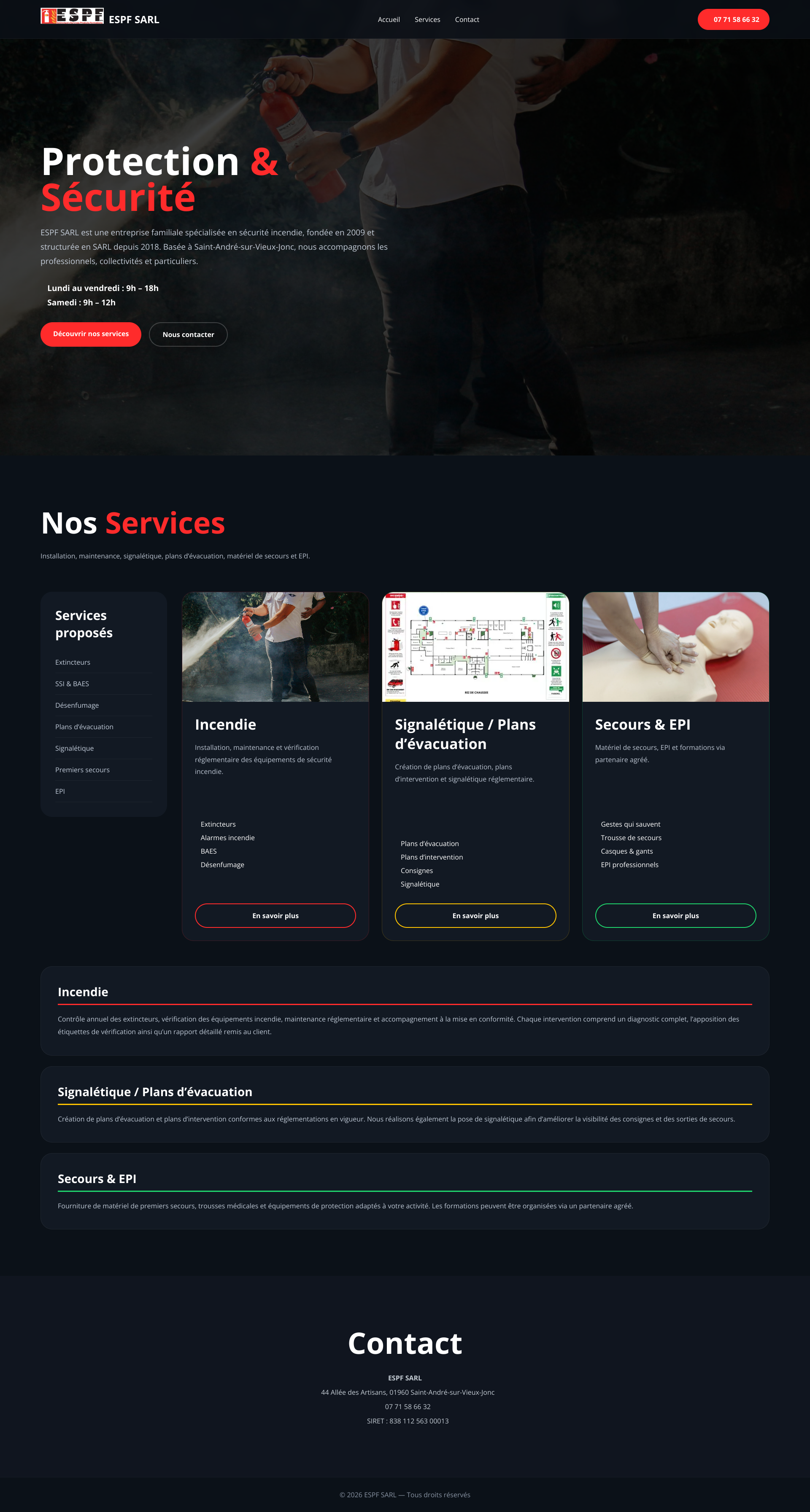 Aperçu du site