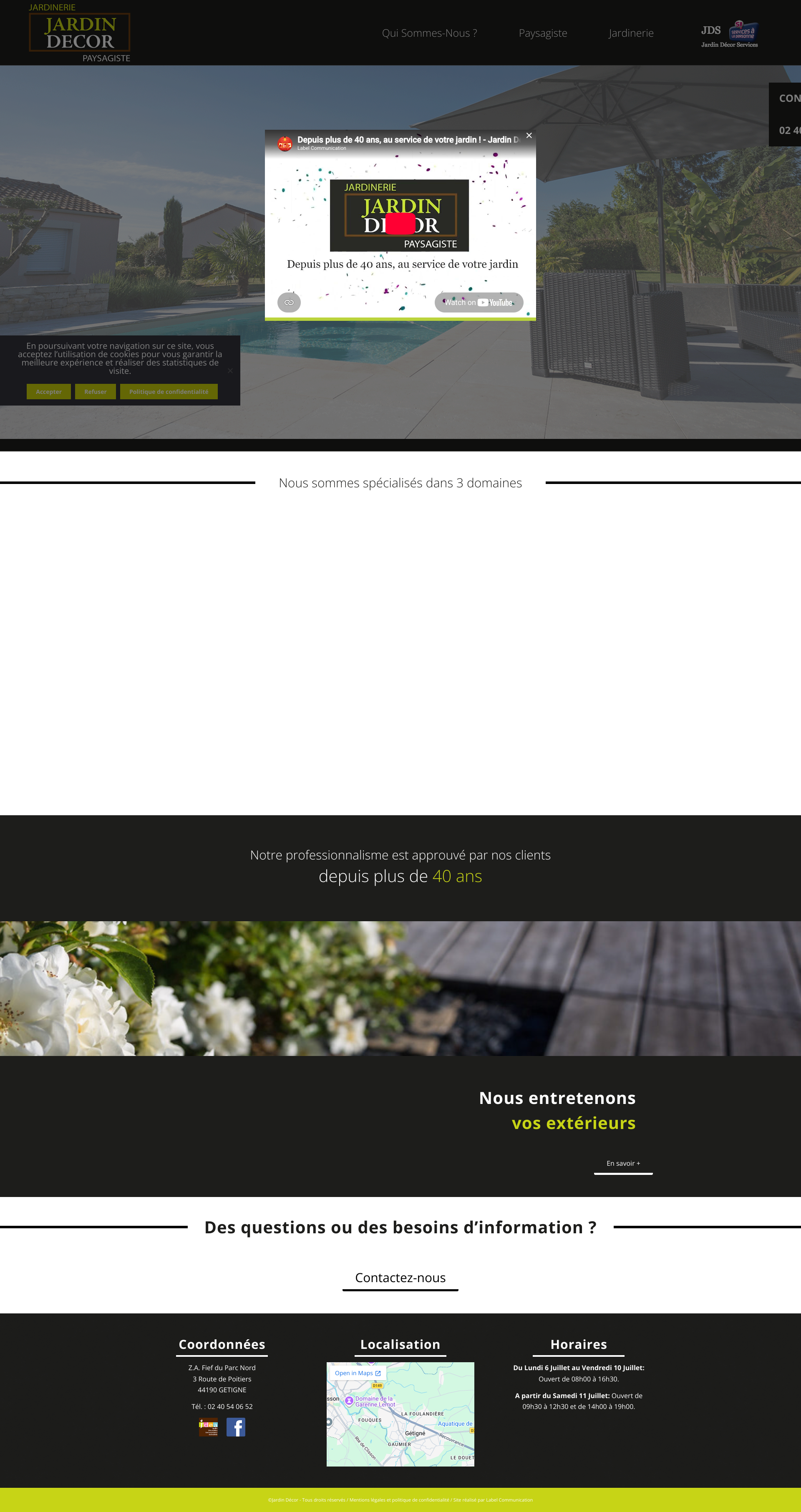 Aperçu du site