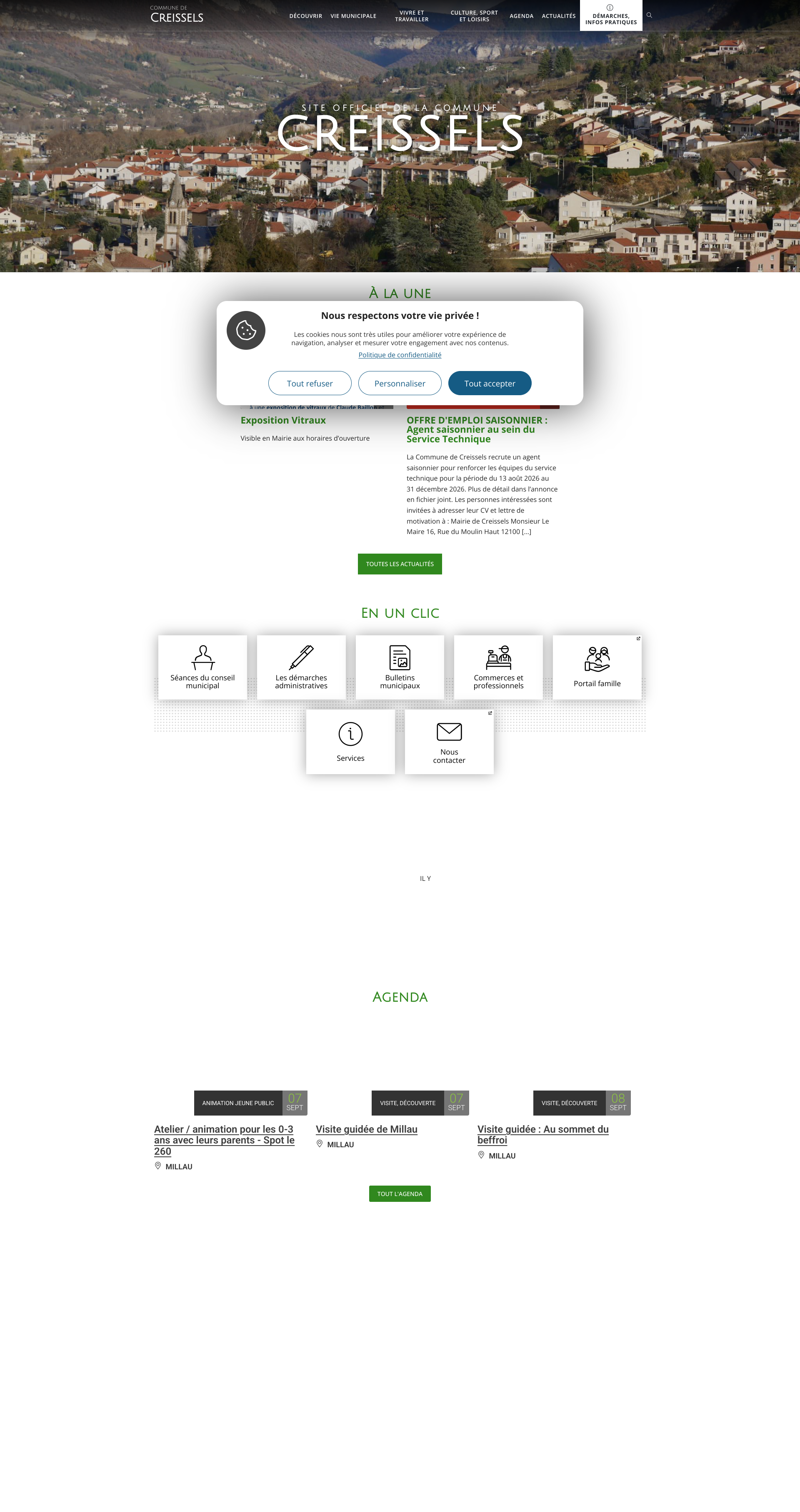 Aperçu du site