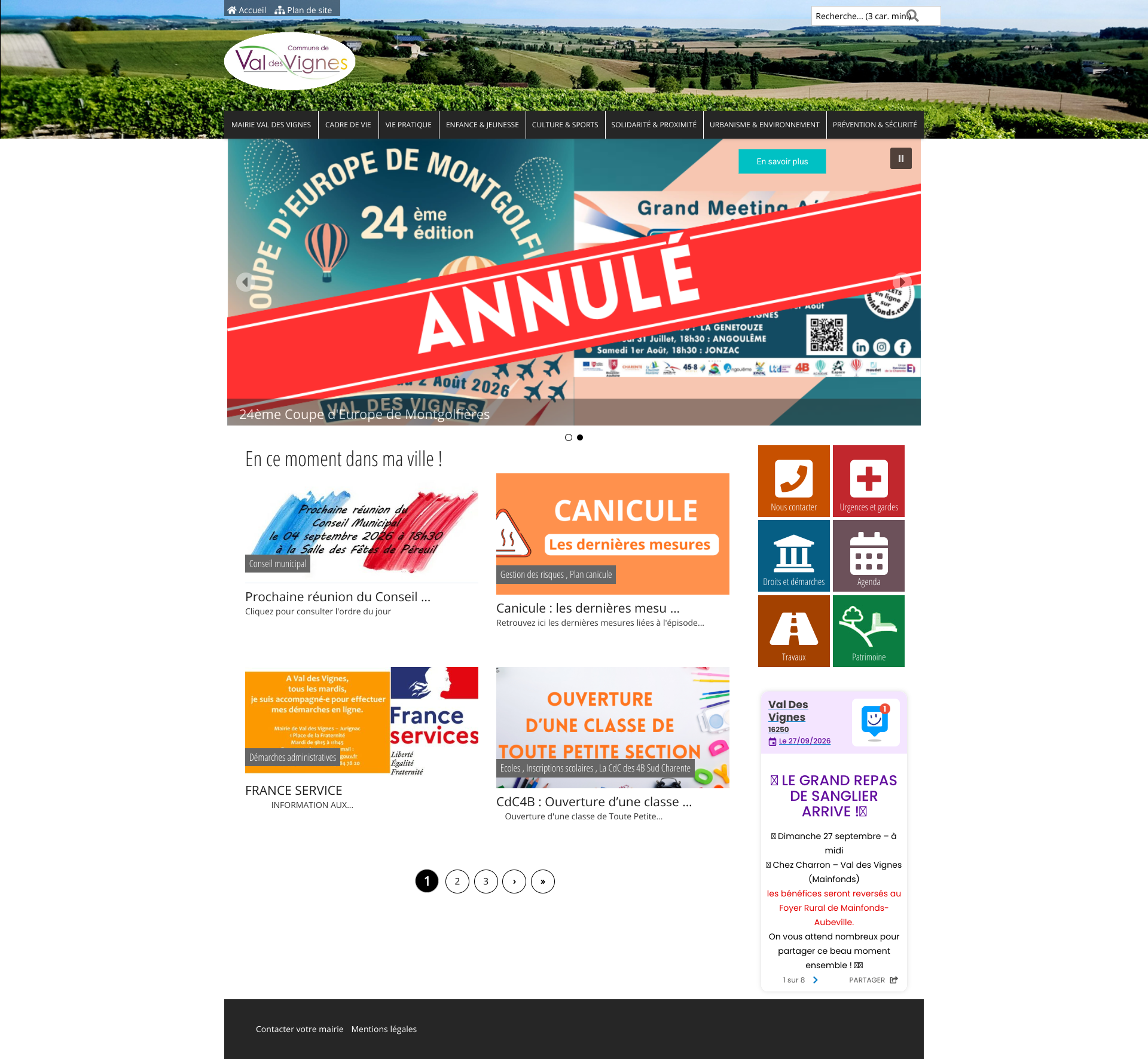 Aperçu du site