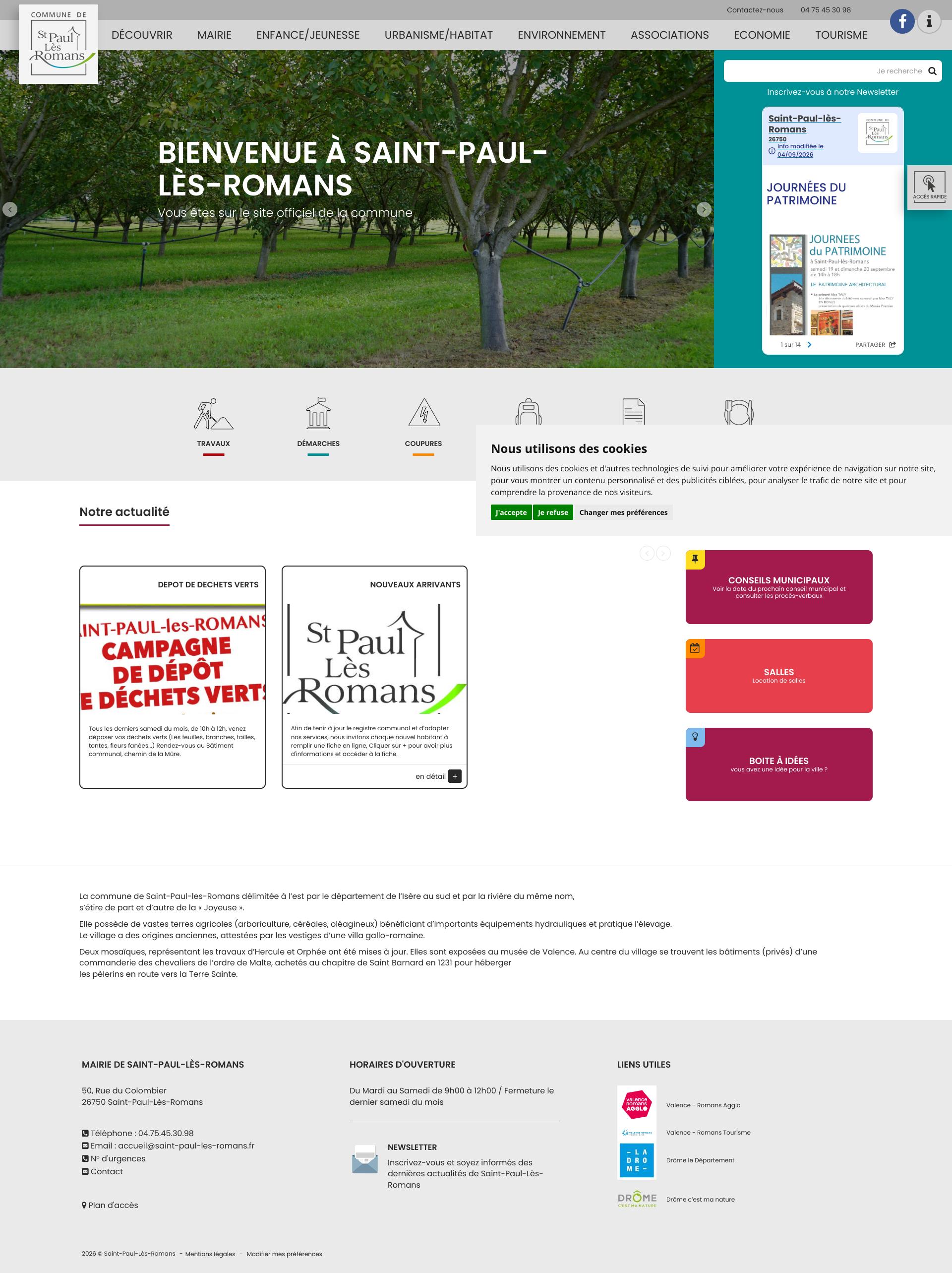Aperçu du site