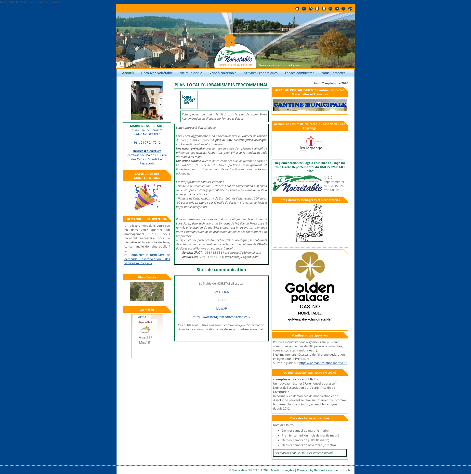 Aperçu du site
