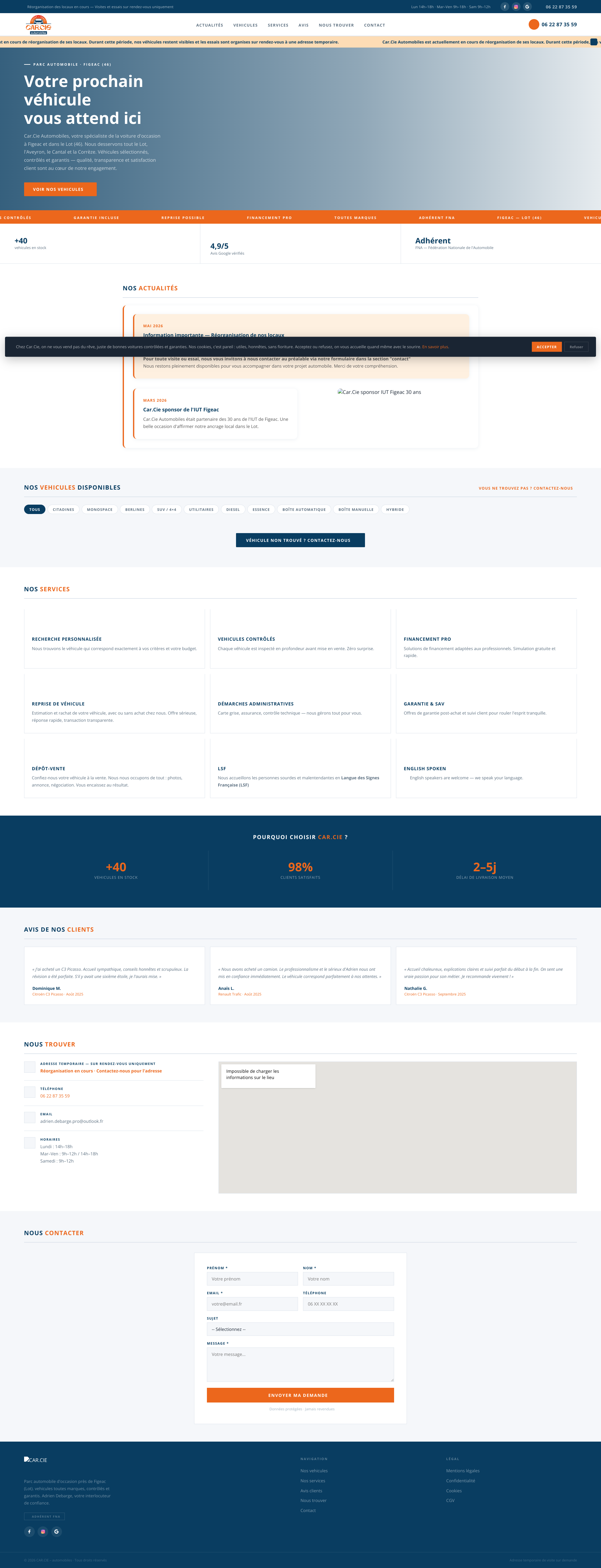 Aperçu du site