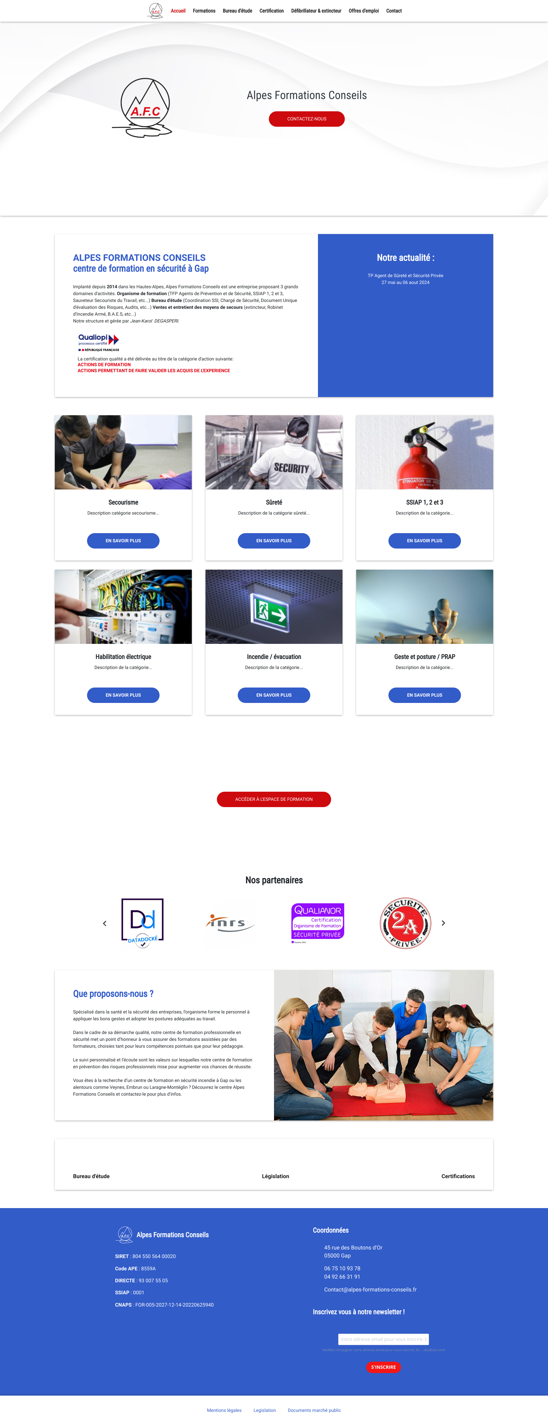 Aperçu du site