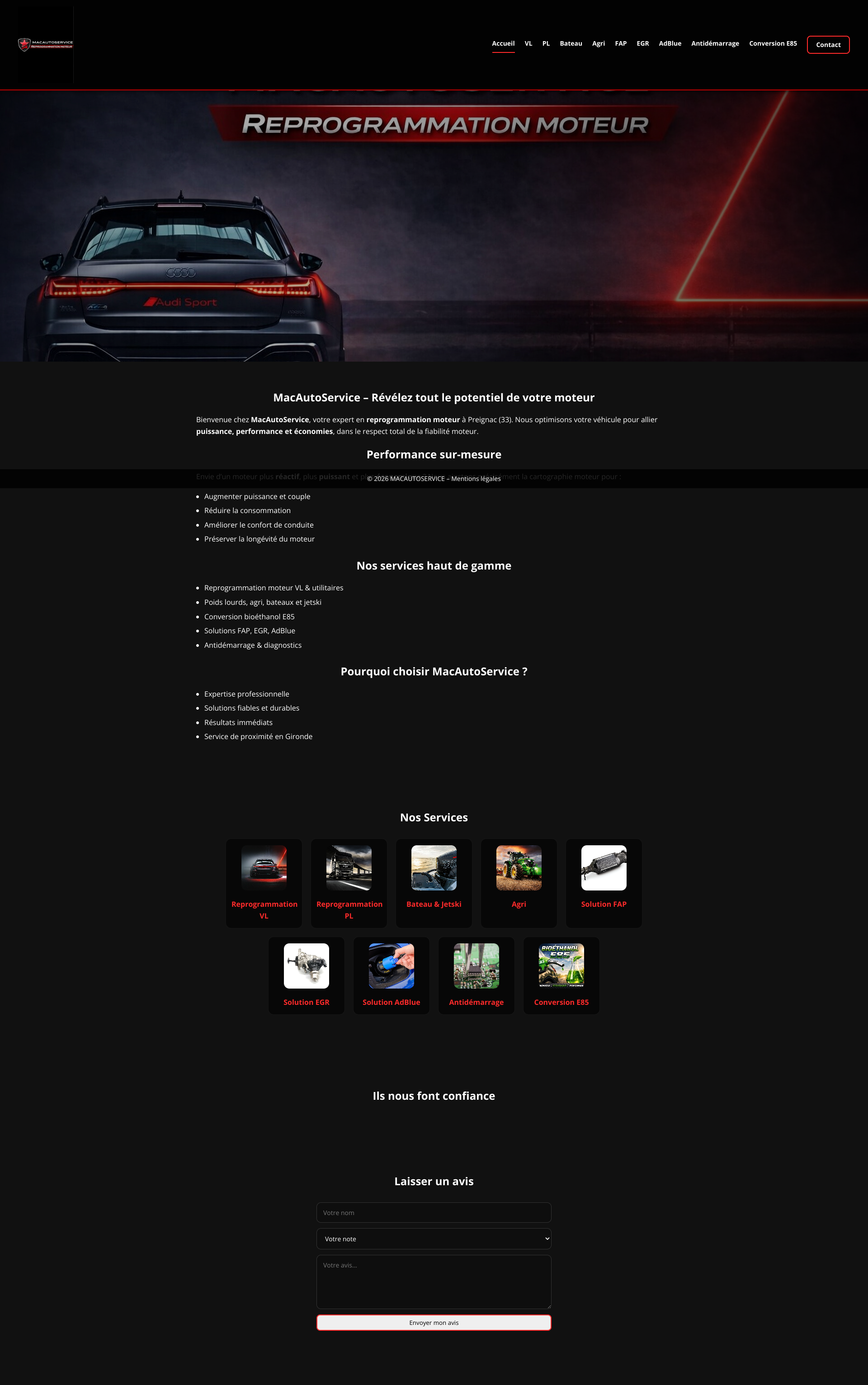 Aperçu du site