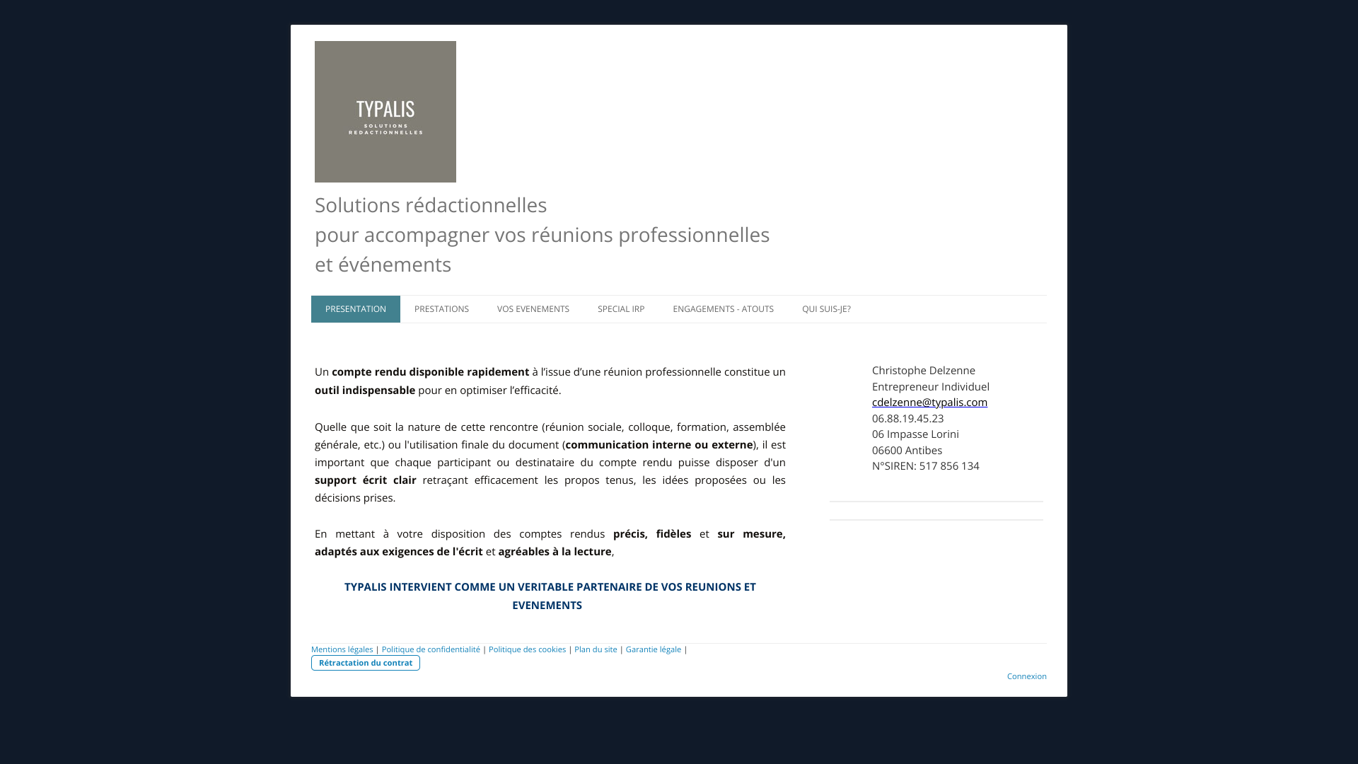 Aperçu du site