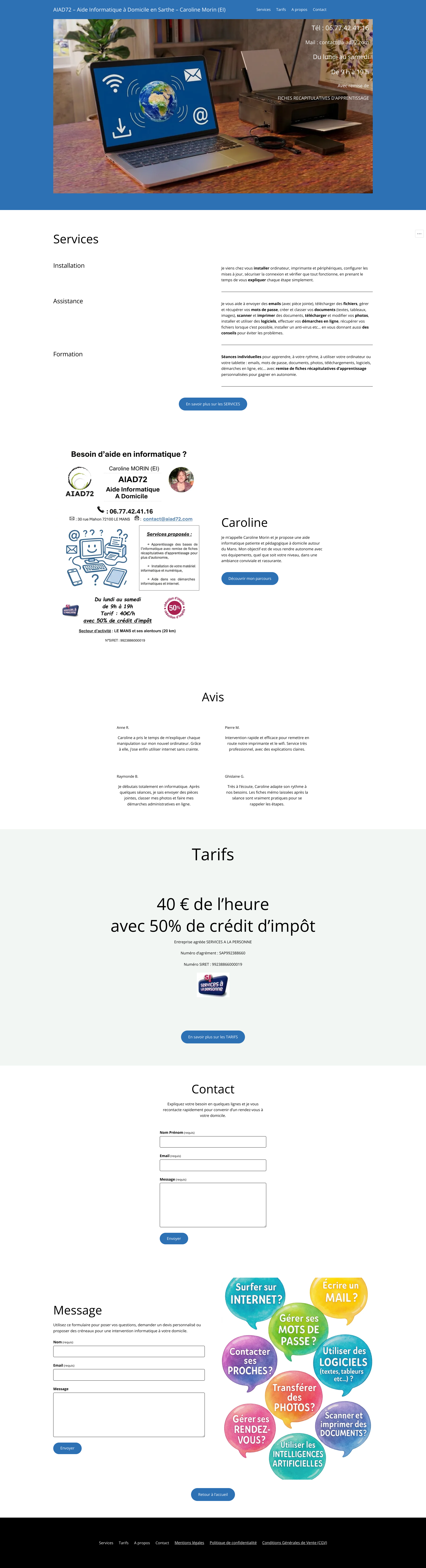 Aperçu du site