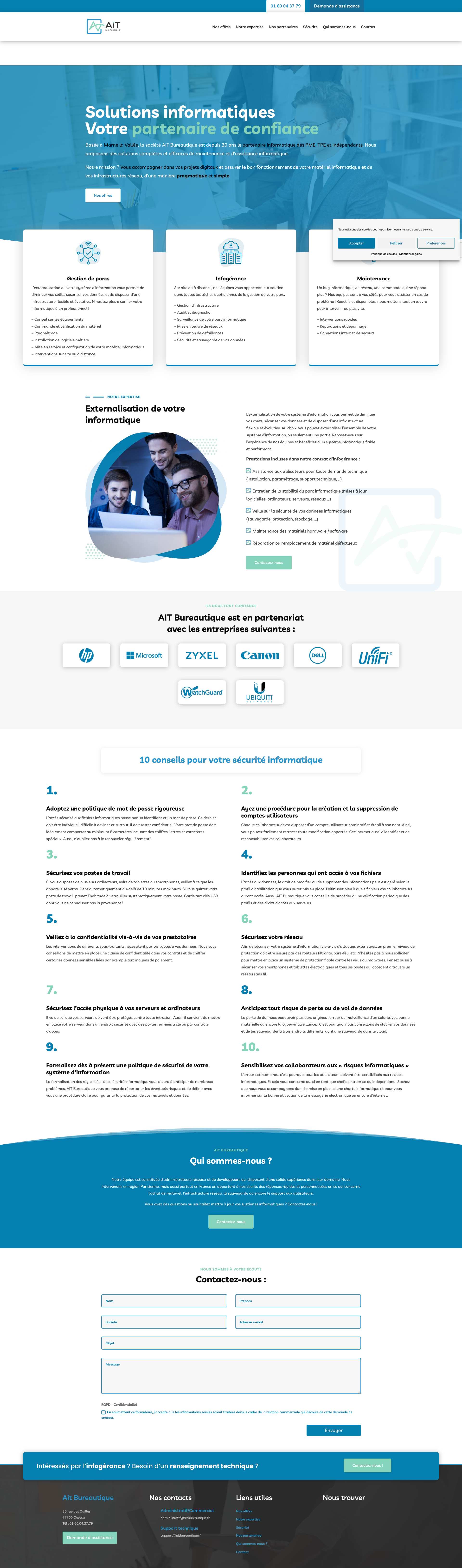 Aperçu du site