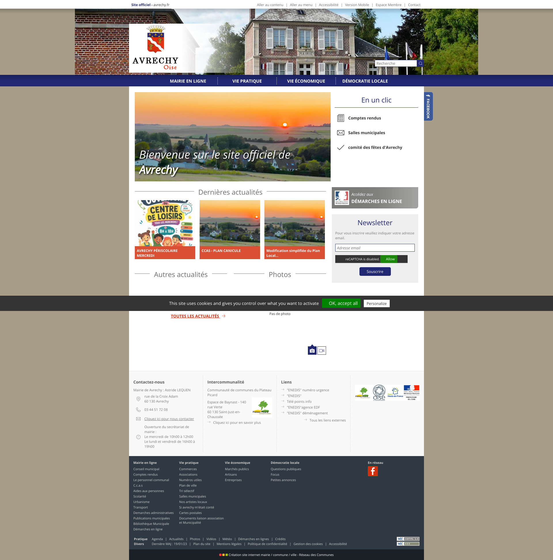 Aperçu du site