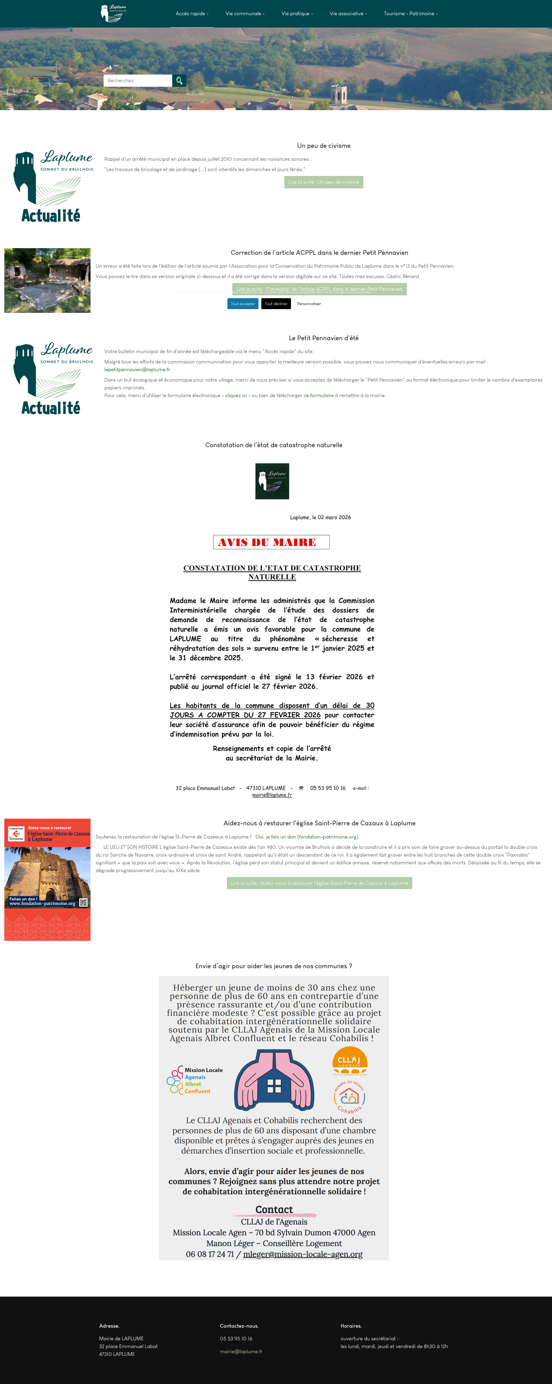 Aperçu du site