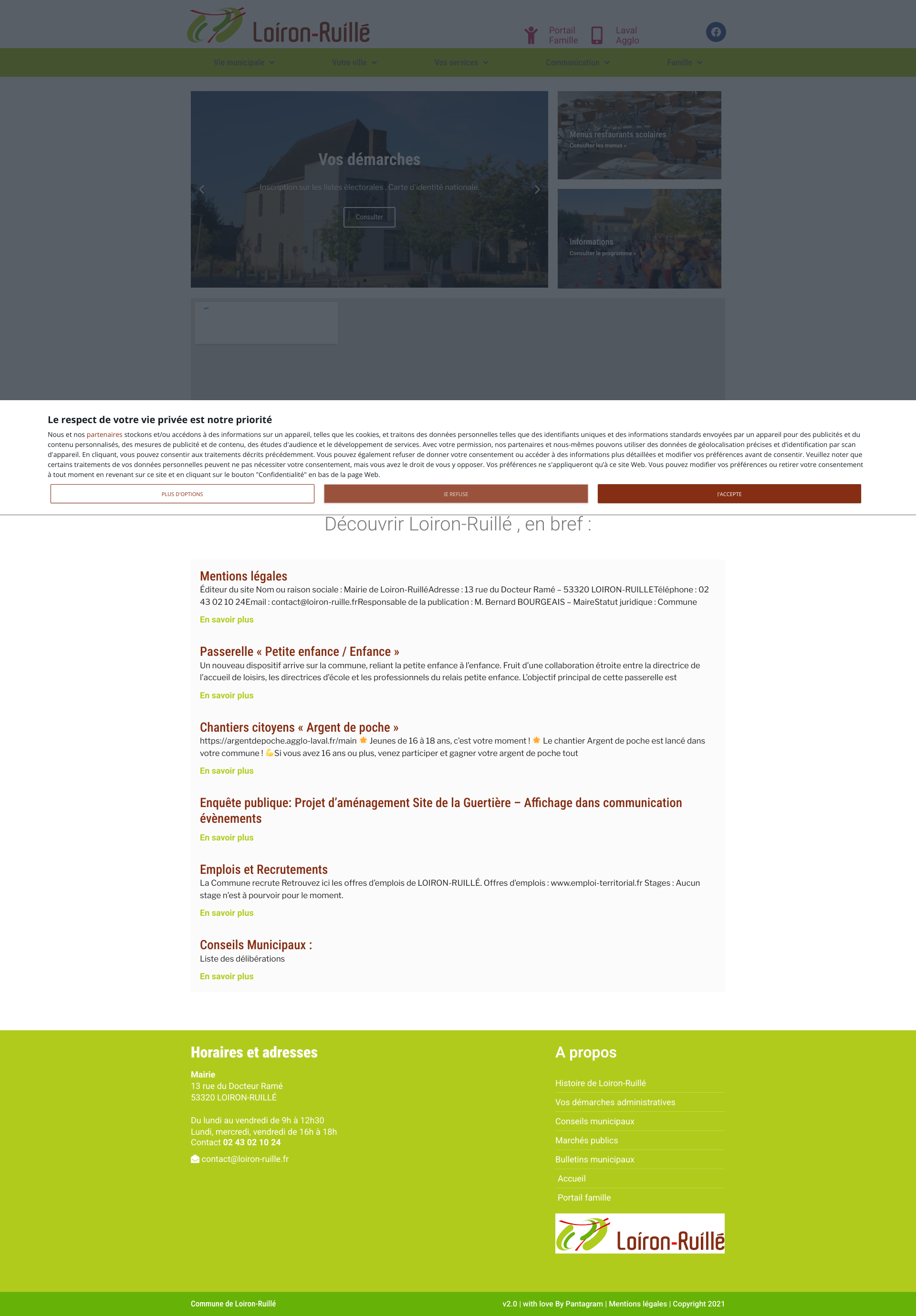 Aperçu du site