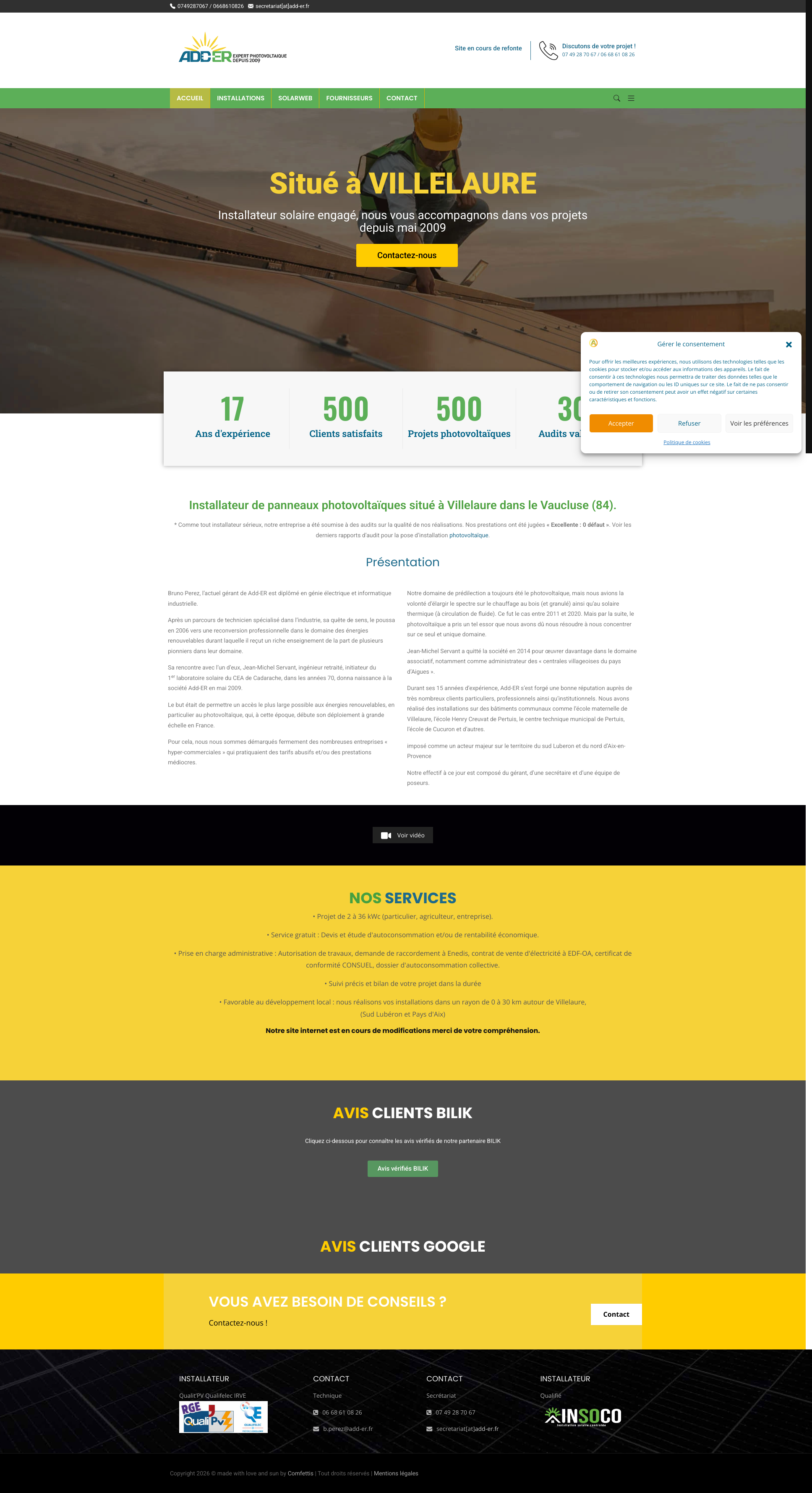 Aperçu du site