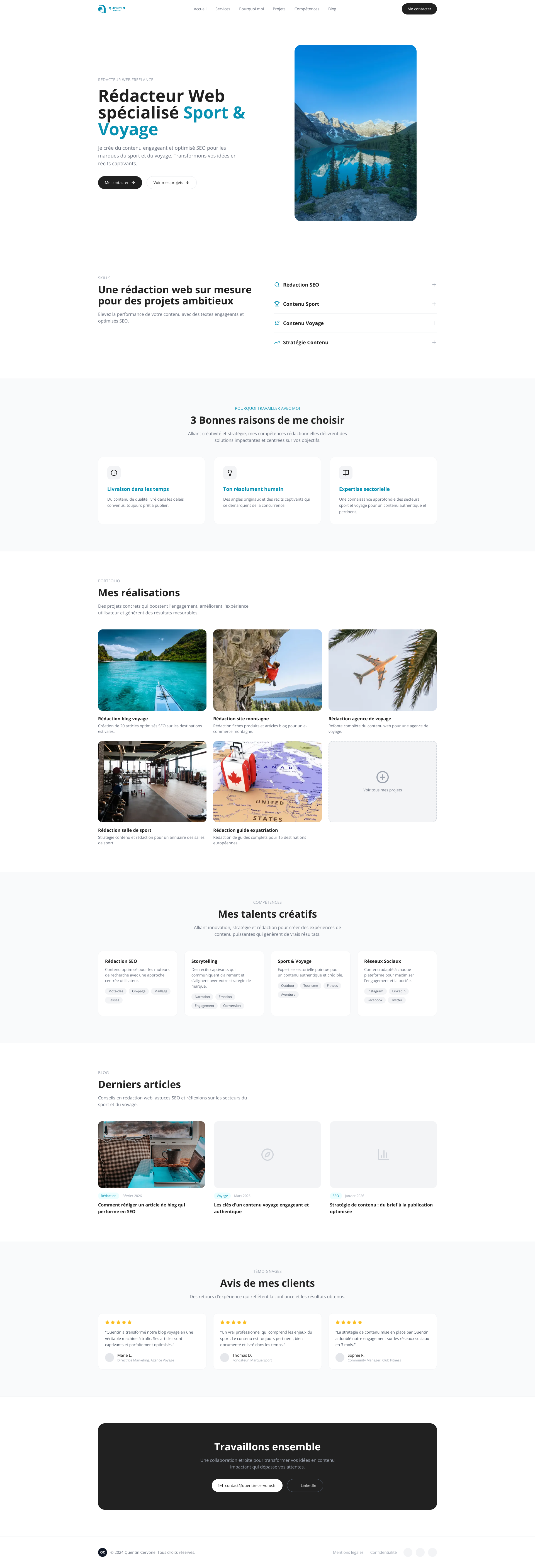 Aperçu du site