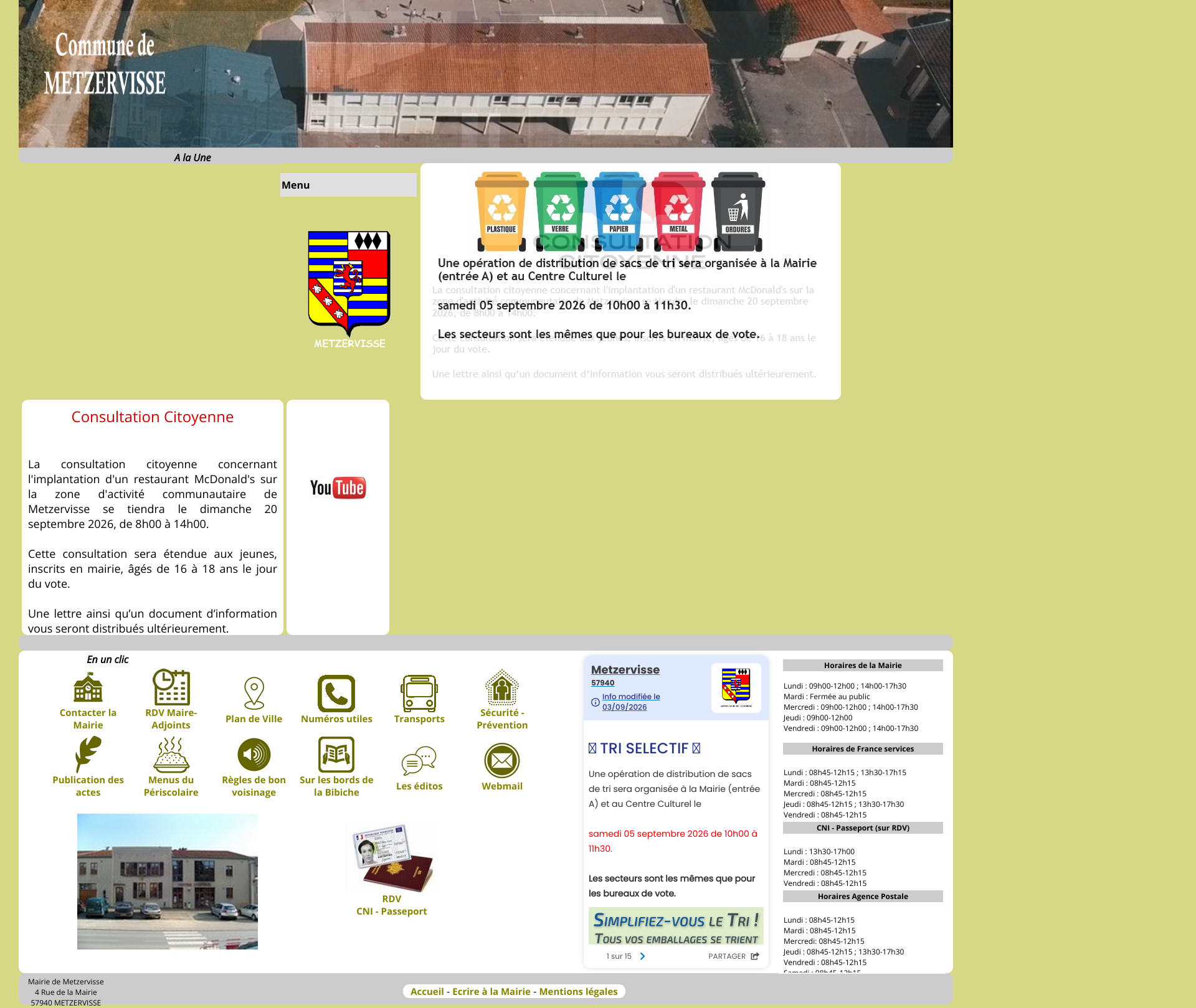 Aperçu du site
