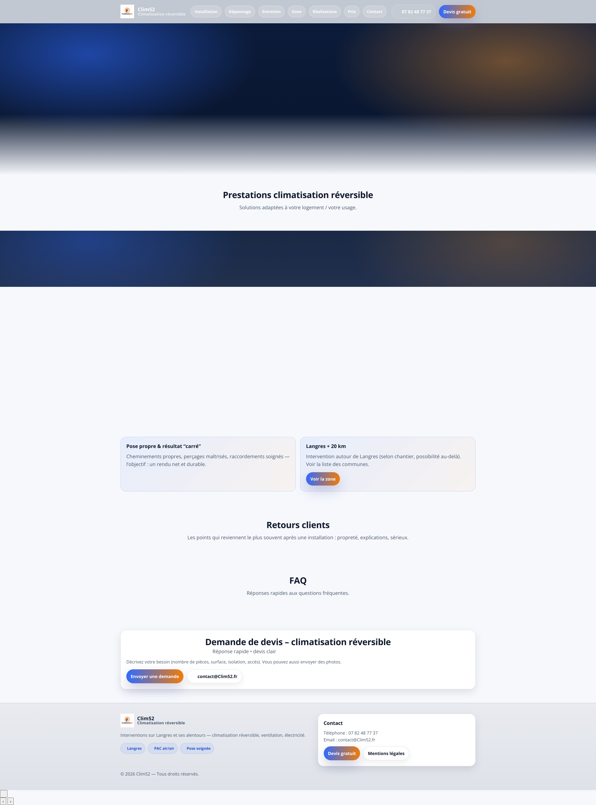 Aperçu du site