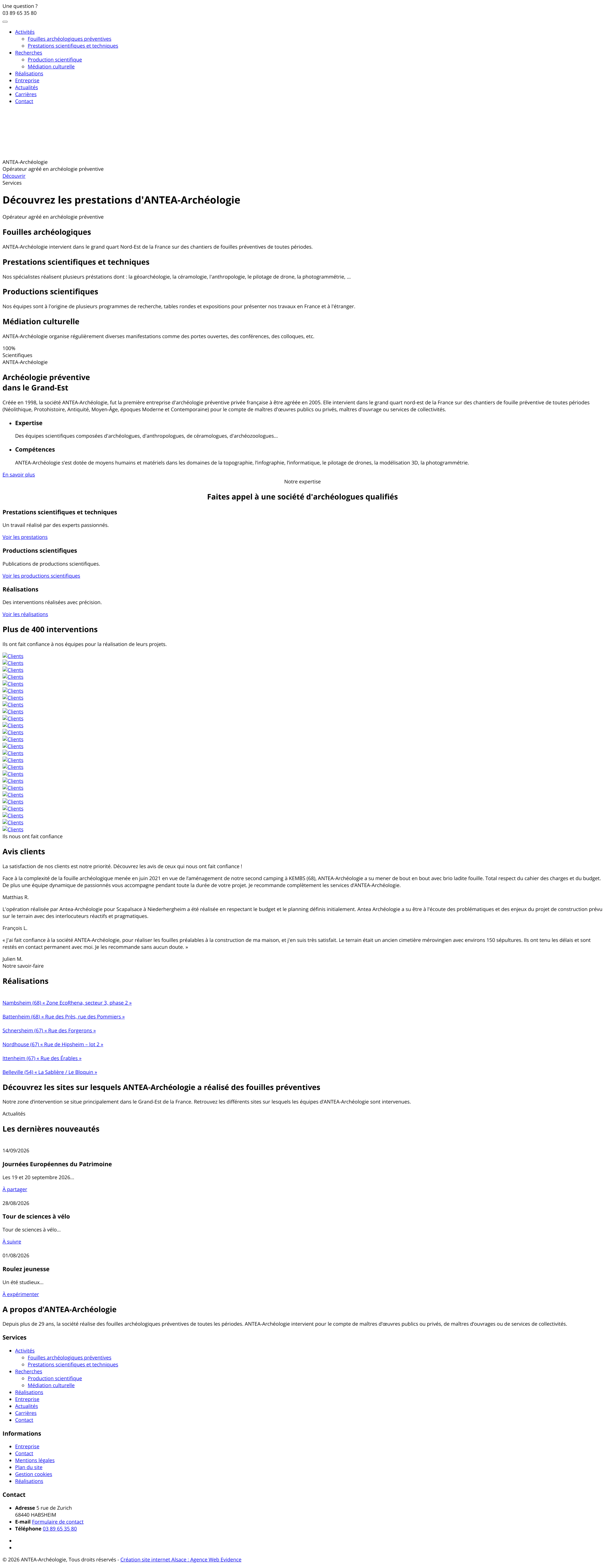 Aperçu du site