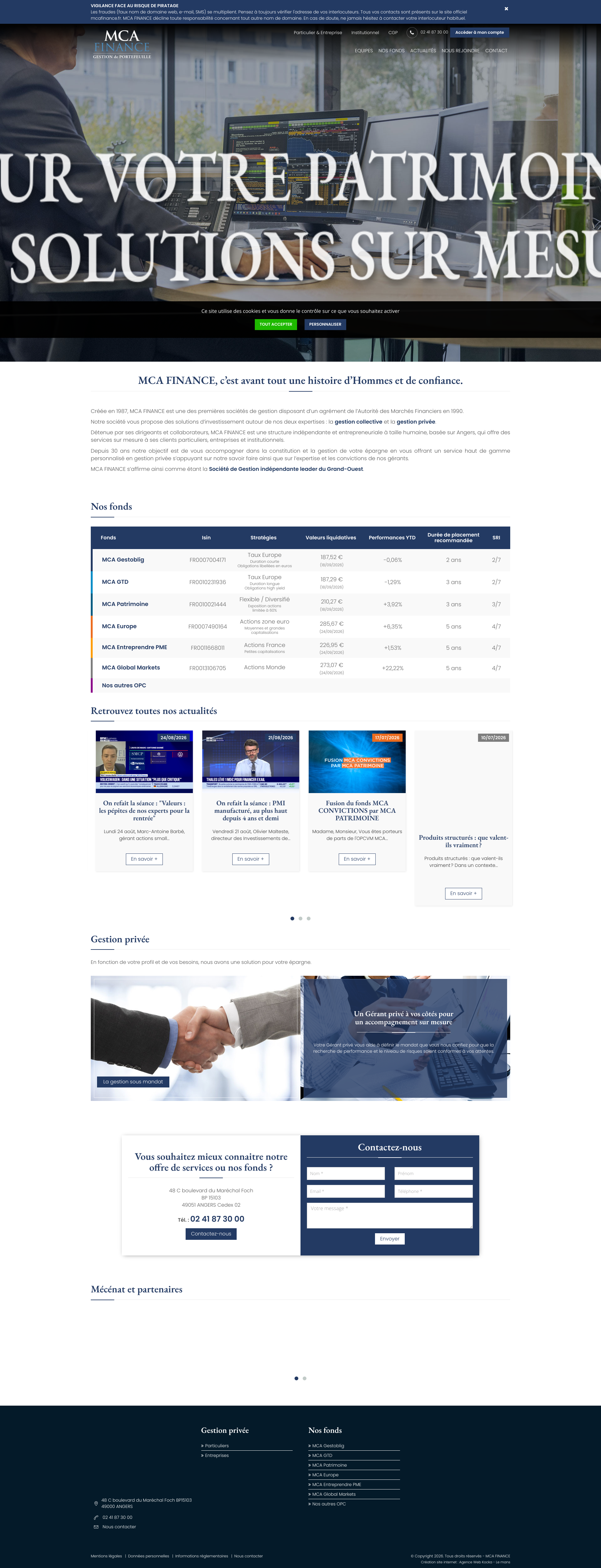 Aperçu du site