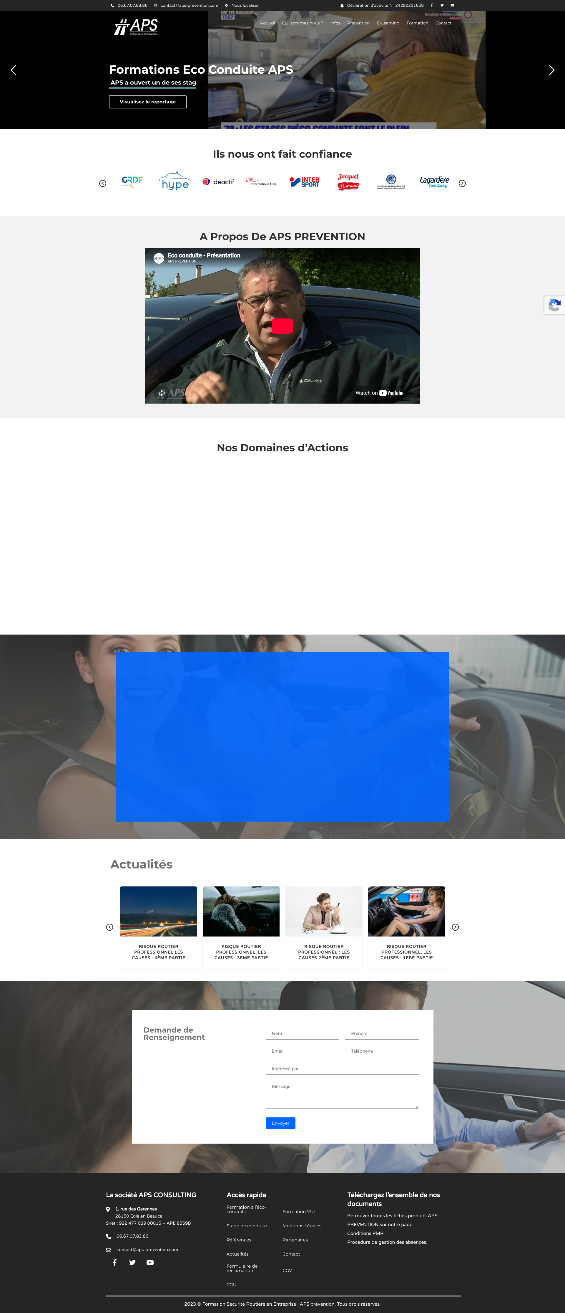 Aperçu du site