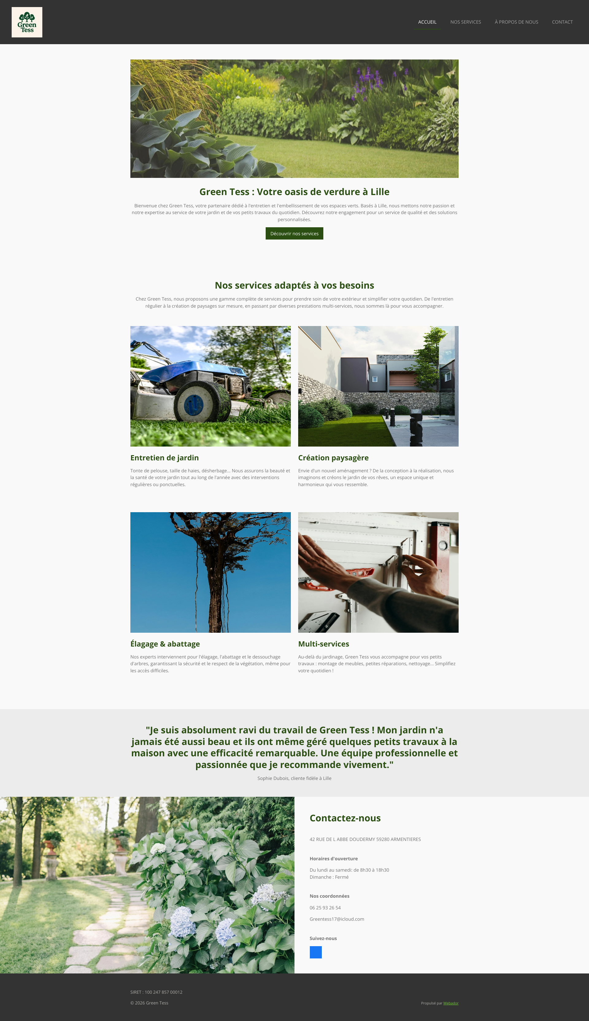 Aperçu du site