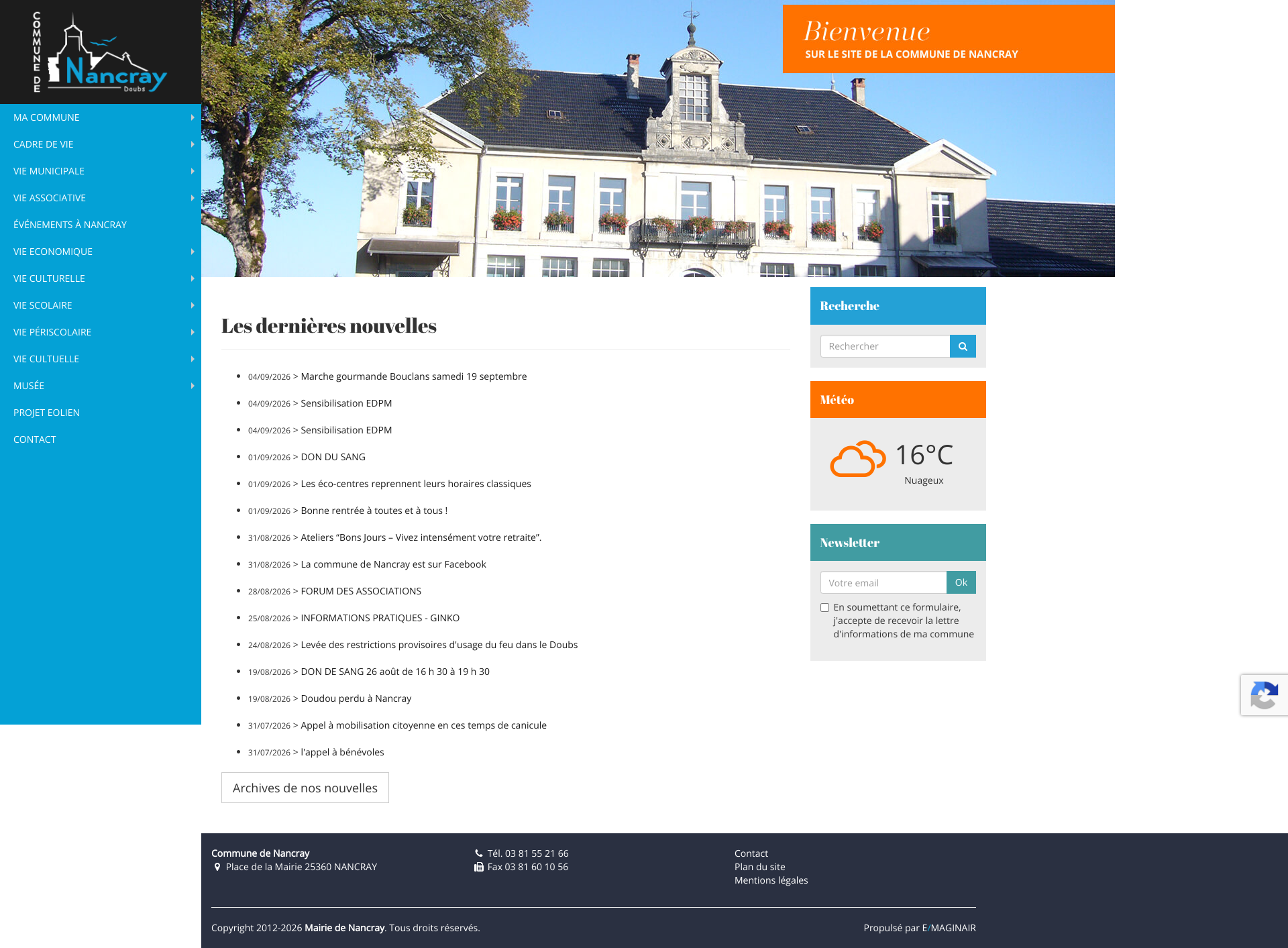 Aperçu du site