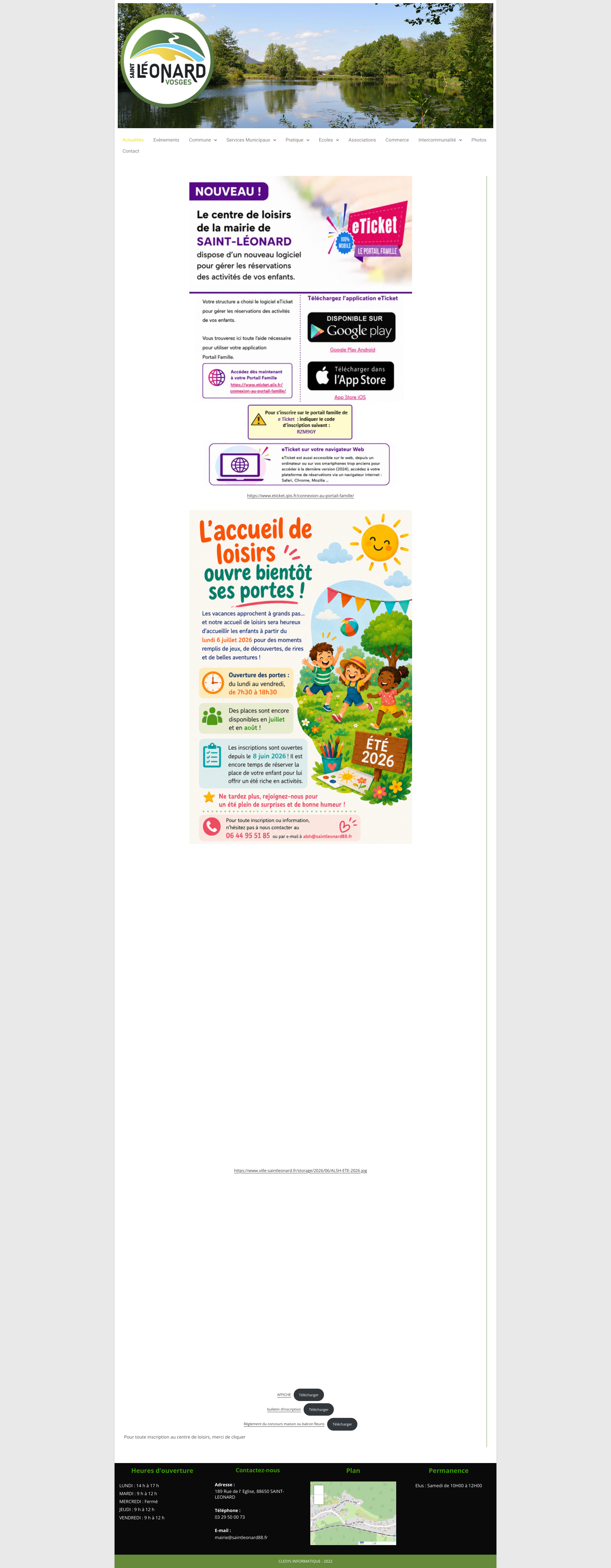 Aperçu du site