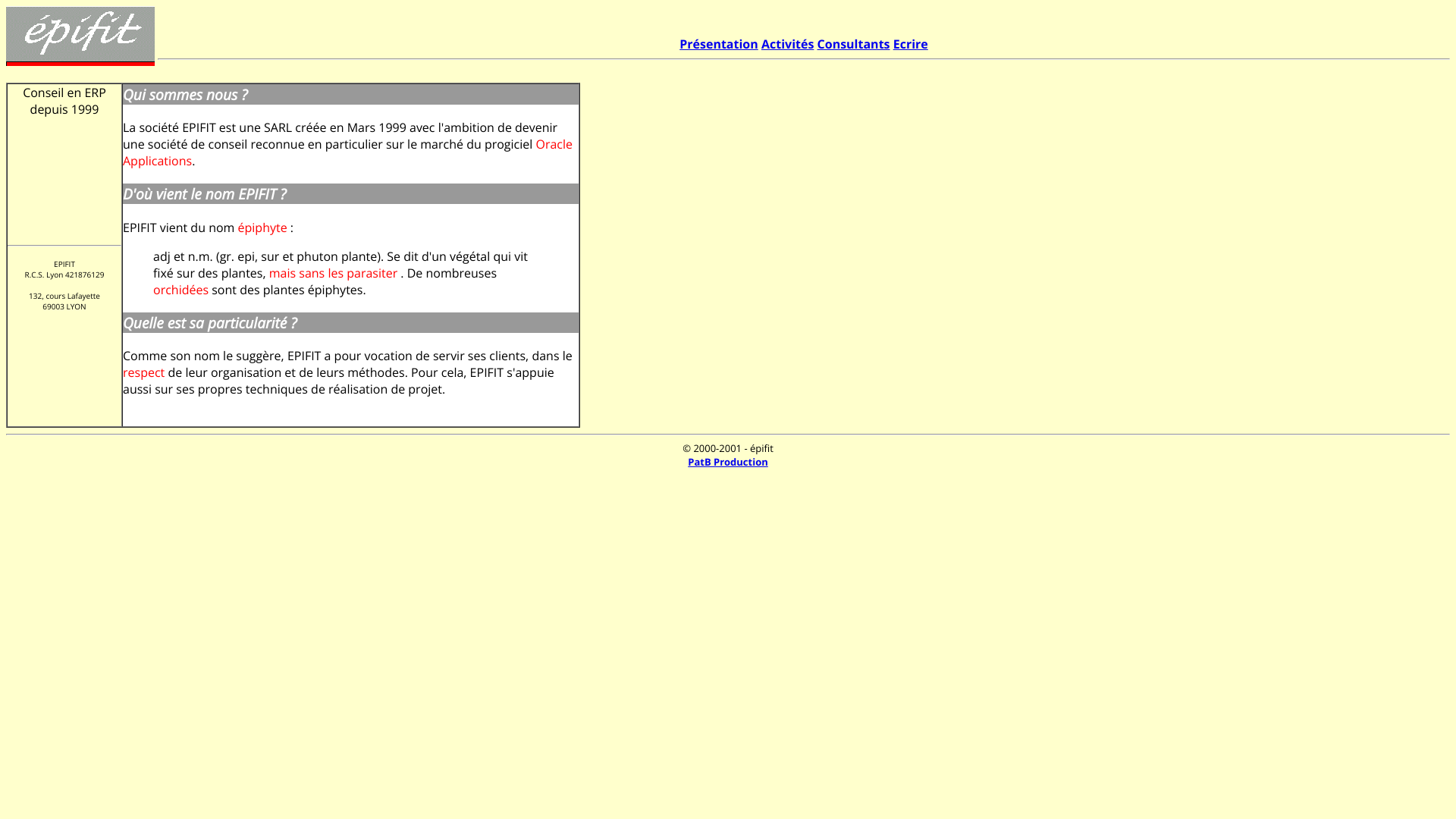 Aperçu du site